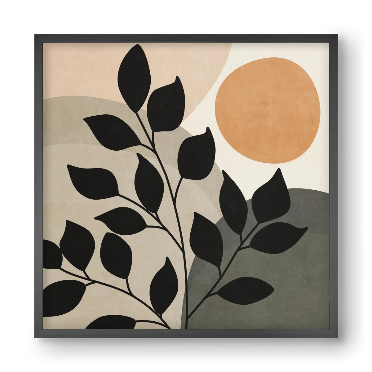 ABSTRACT TROPICAL ART - SUN AND LEAVES 01 - artbridge