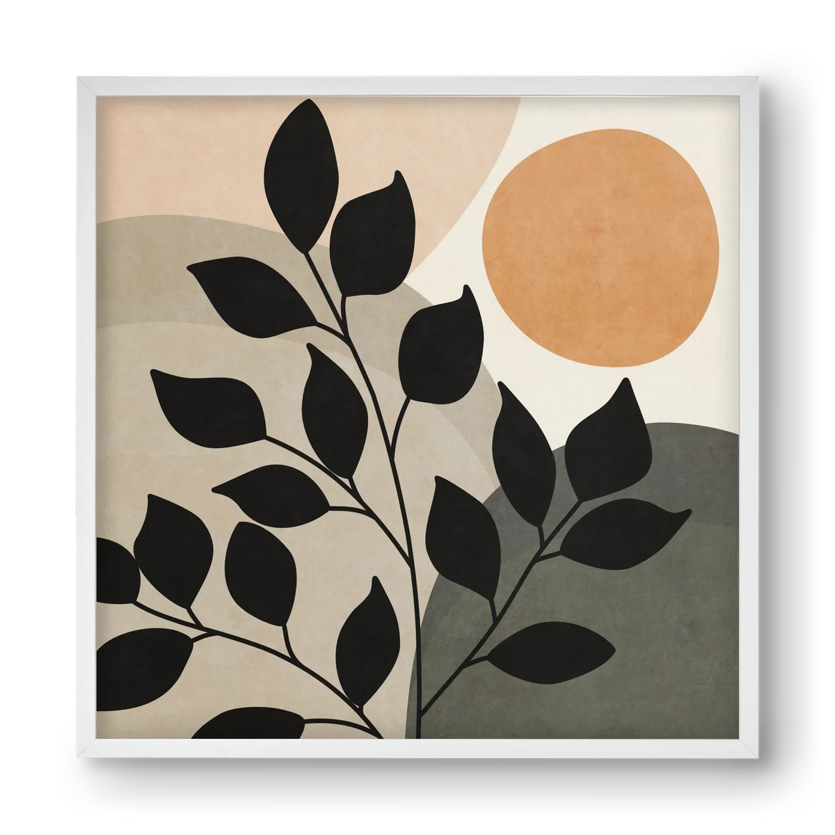 ABSTRACT TROPICAL ART - SUN AND LEAVES 01 - artbridge