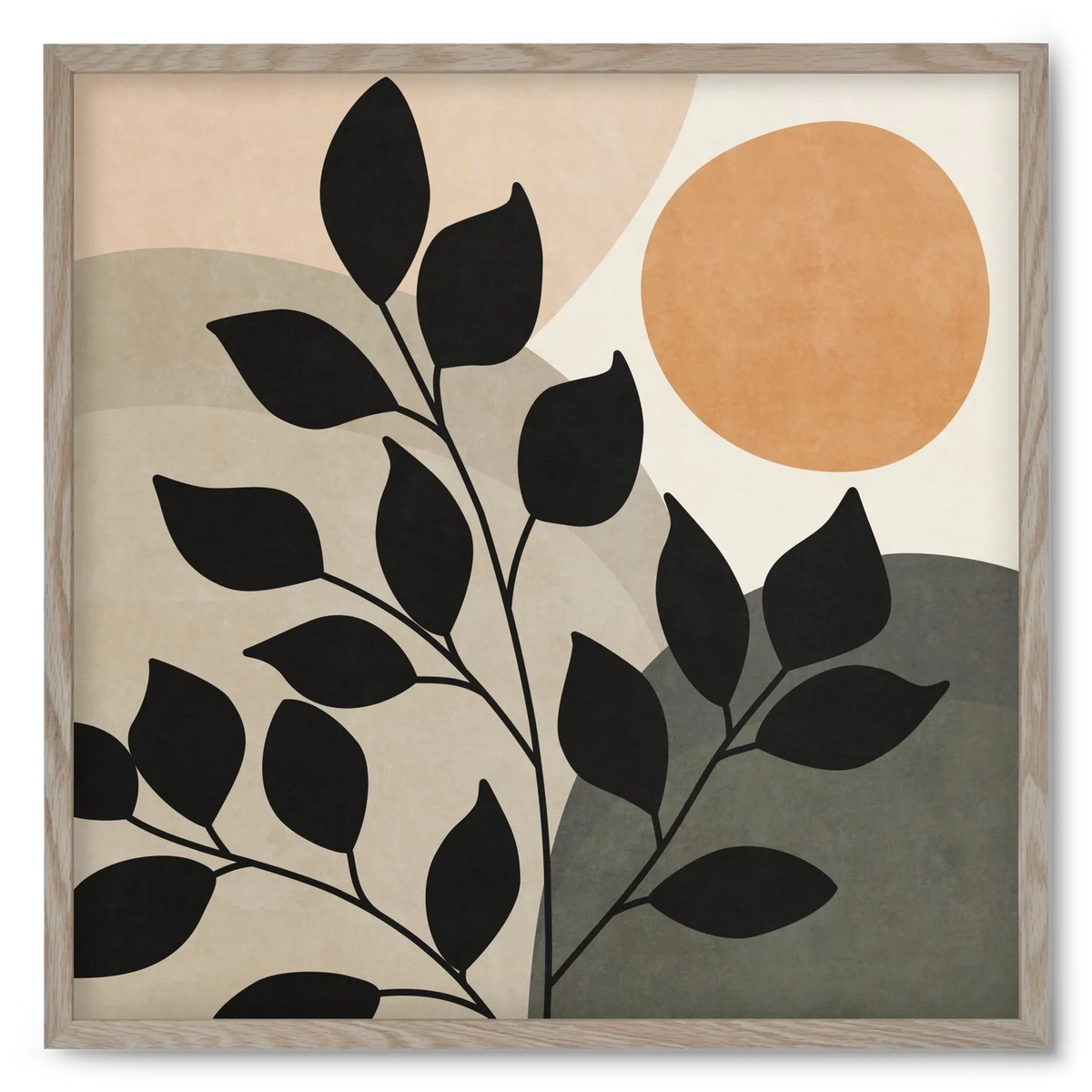 ABSTRACT TROPICAL ART - SUN AND LEAVES 01 - artbridge