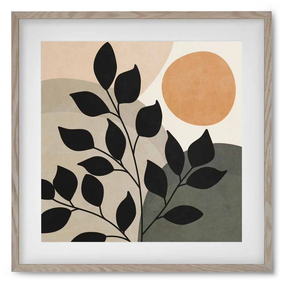 ABSTRACT TROPICAL ART - SUN AND LEAVES 01 - artbridge