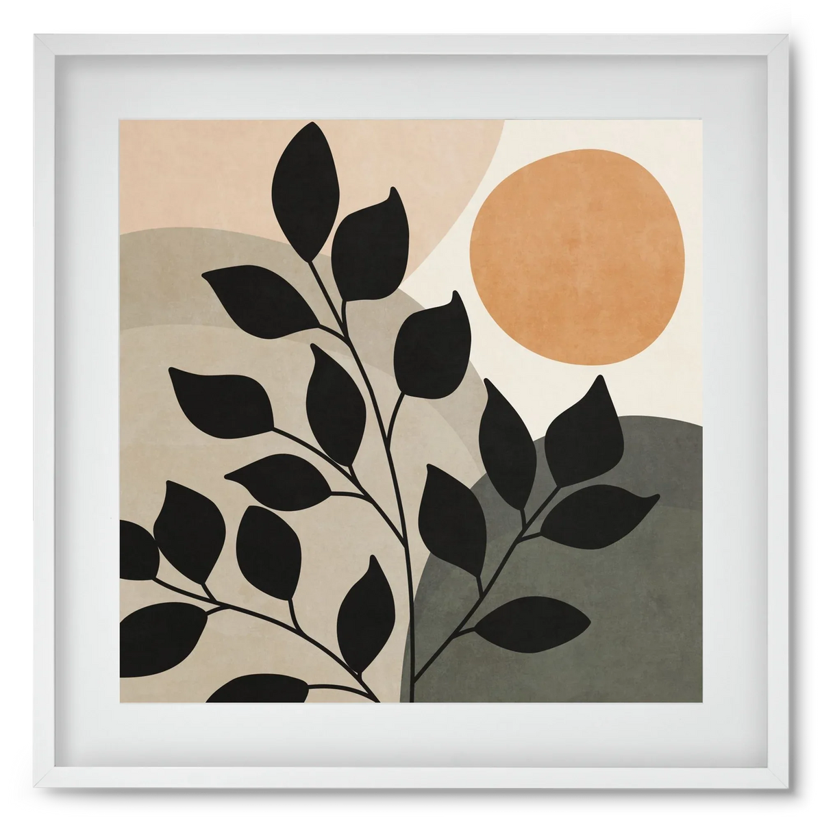 ABSTRACT TROPICAL ART - SUN AND LEAVES 01 - artbridge
