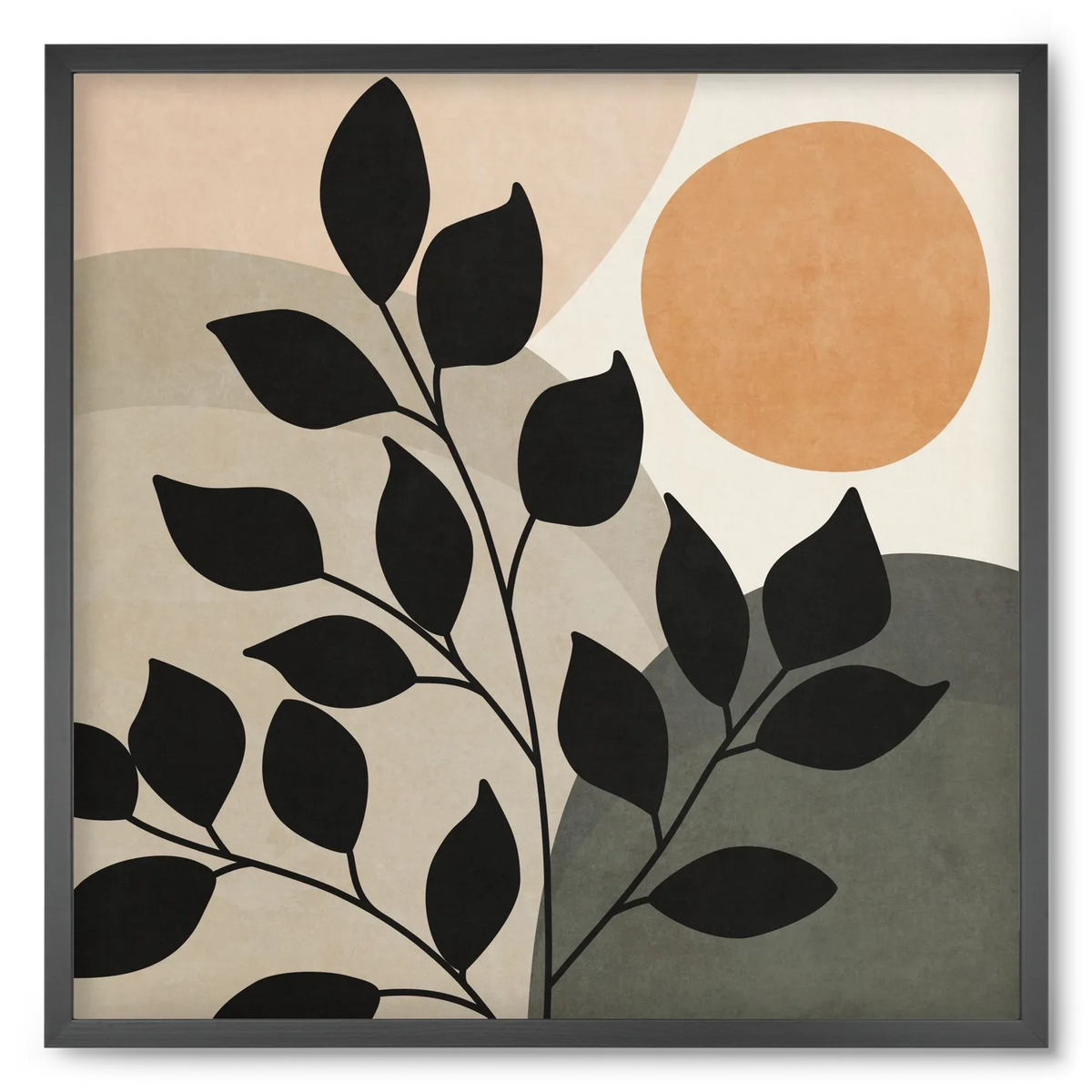 ABSTRACT TROPICAL ART - SUN AND LEAVES 01 - artbridge