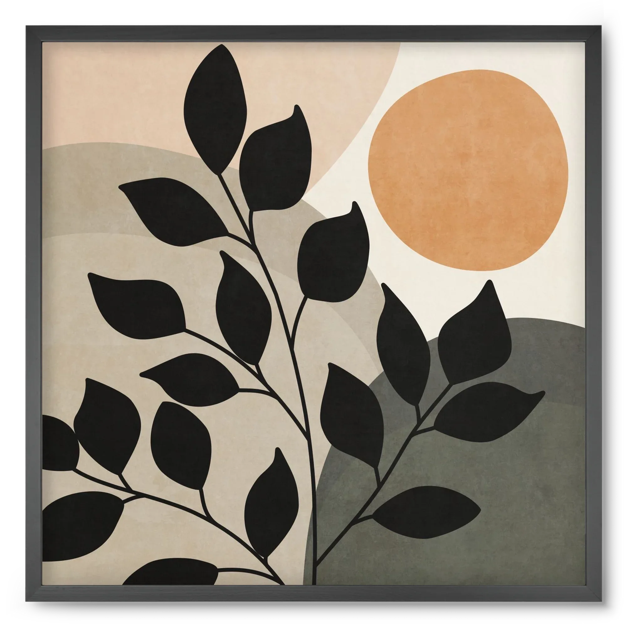 ABSTRACT TROPICAL ART - SUN AND LEAVES 01 - artbridge