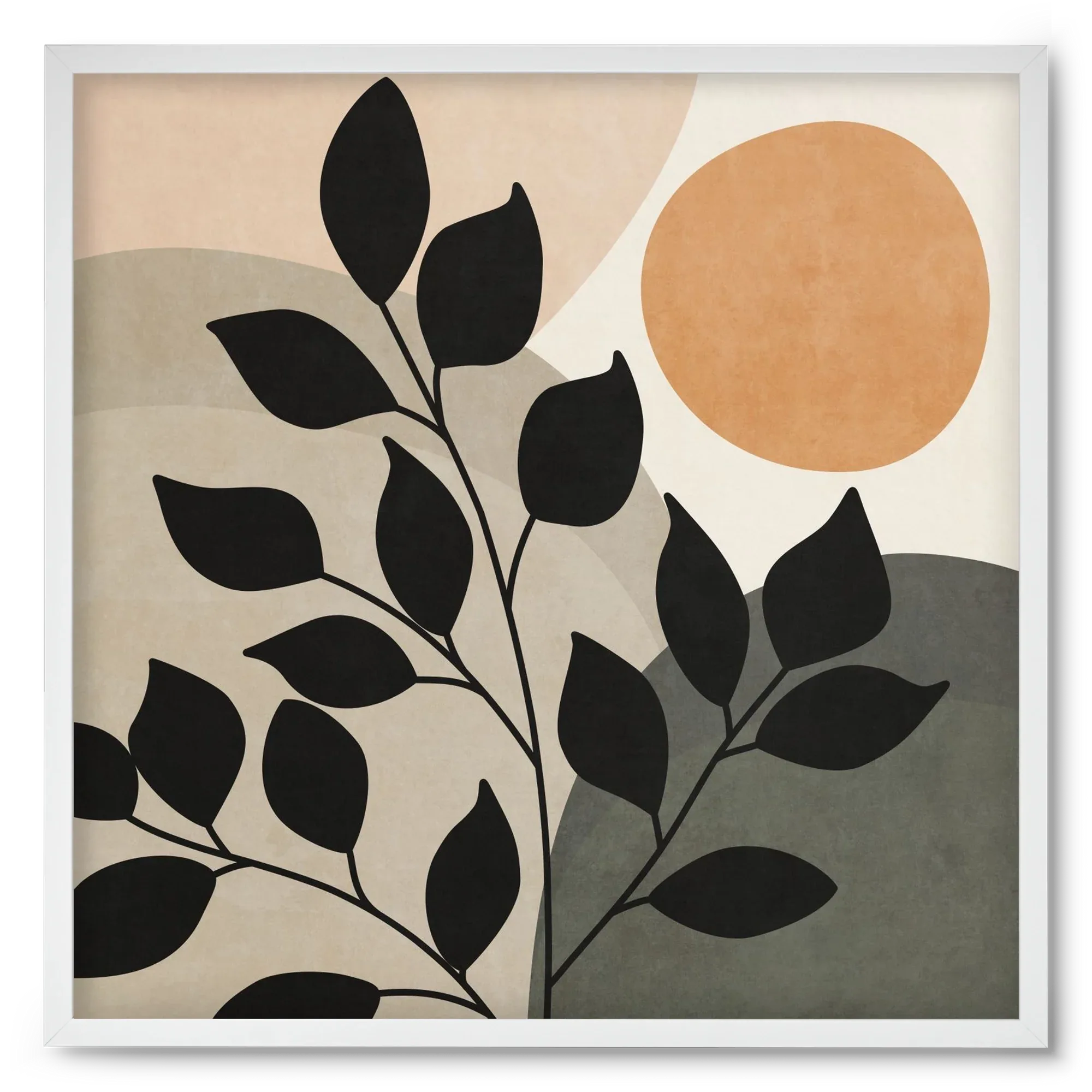 ABSTRACT TROPICAL ART - SUN AND LEAVES 01 - artbridge