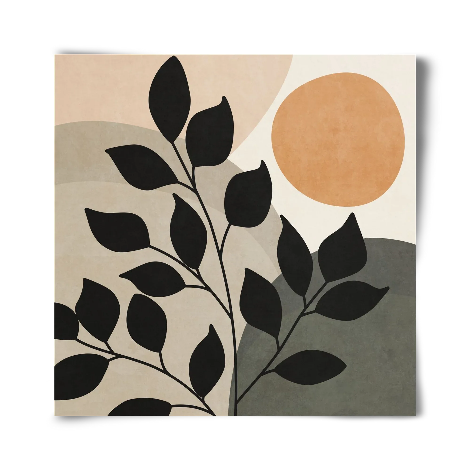 ABSTRACT TROPICAL ART - SUN AND LEAVES 01 - artbridge