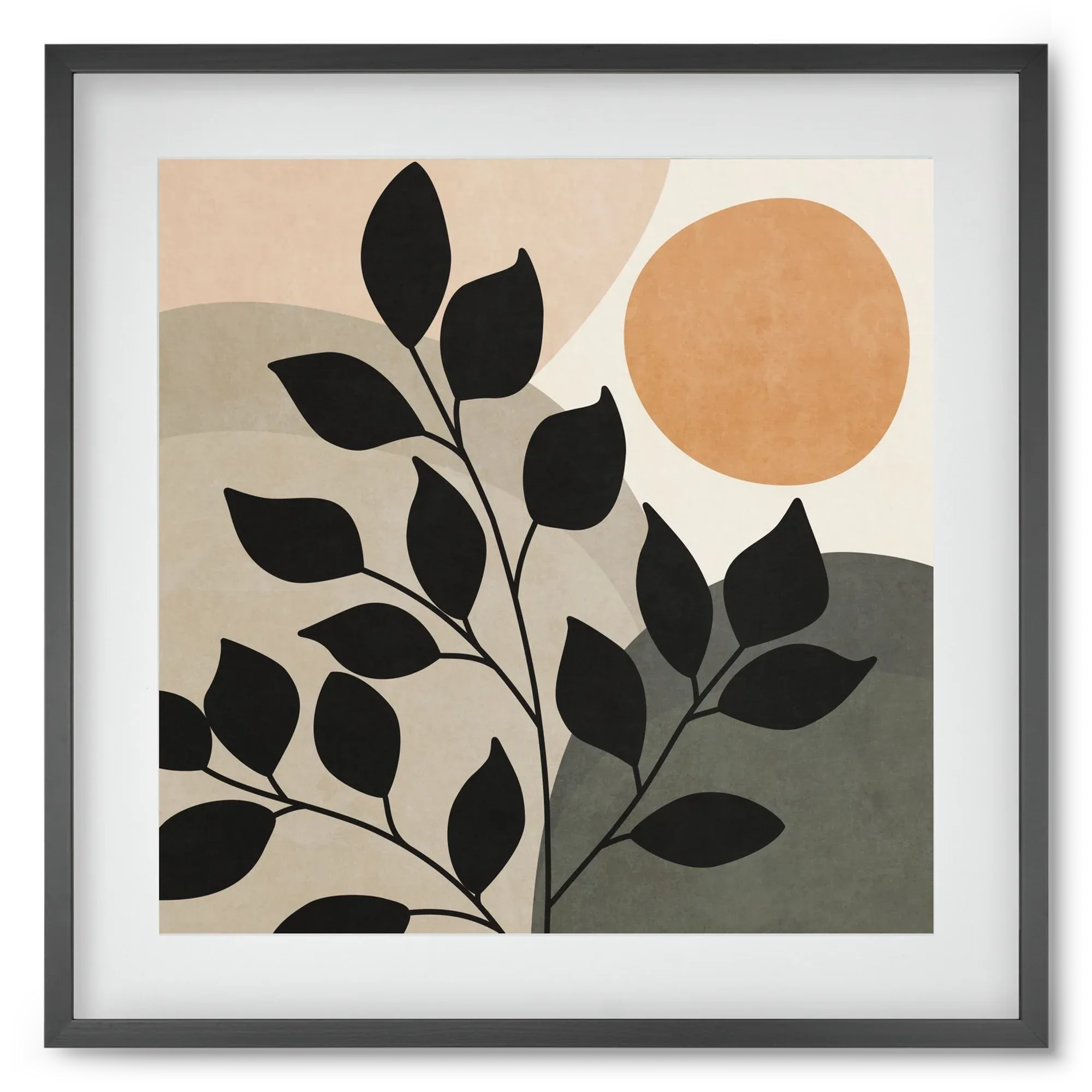 ABSTRACT TROPICAL ART - SUN AND LEAVES 01 - artbridge