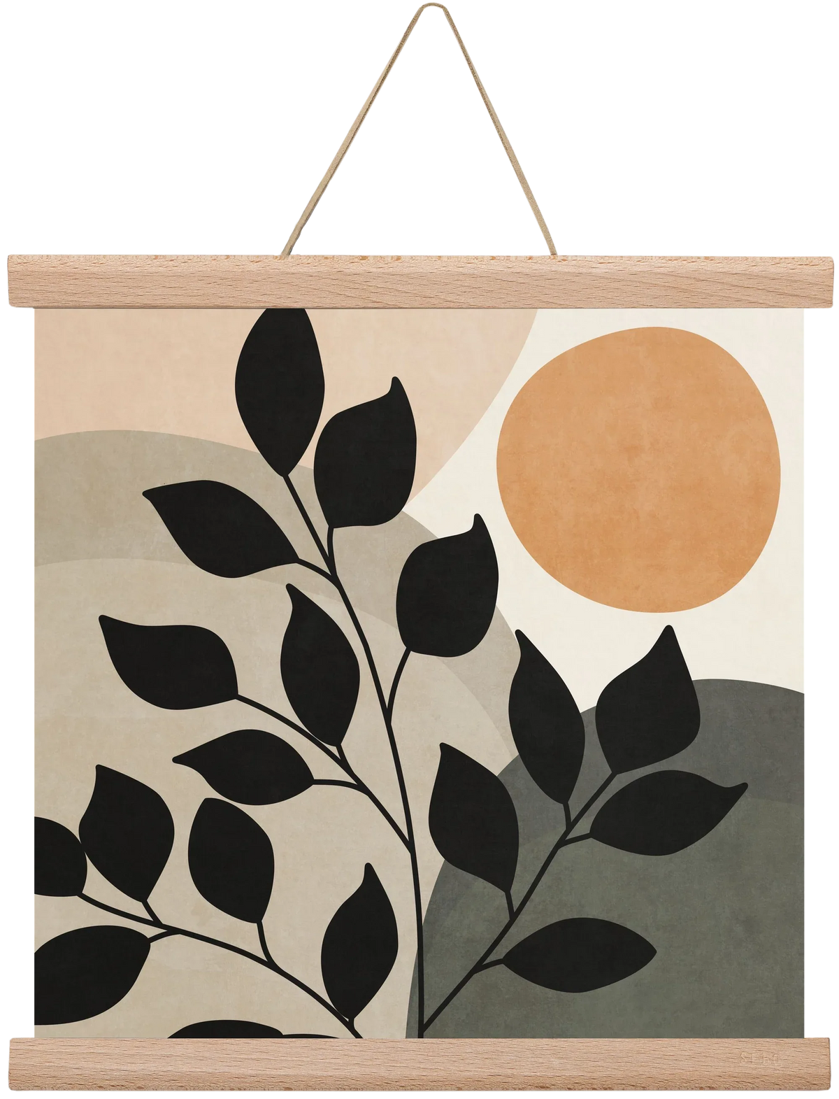 ABSTRACT TROPICAL ART - SUN AND LEAVES 01 - artbridge