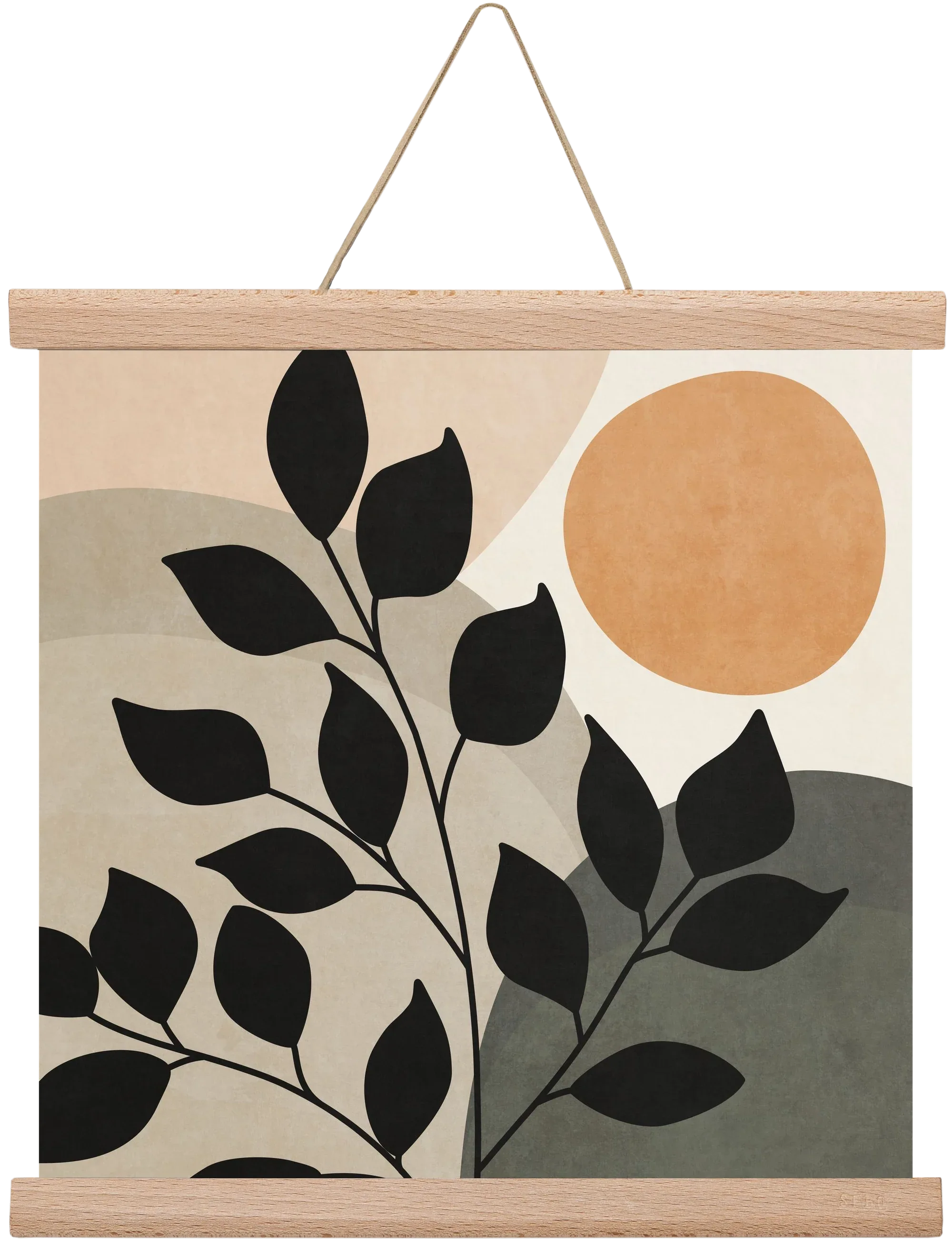 ABSTRACT TROPICAL ART - SUN AND LEAVES 01 - artbridge