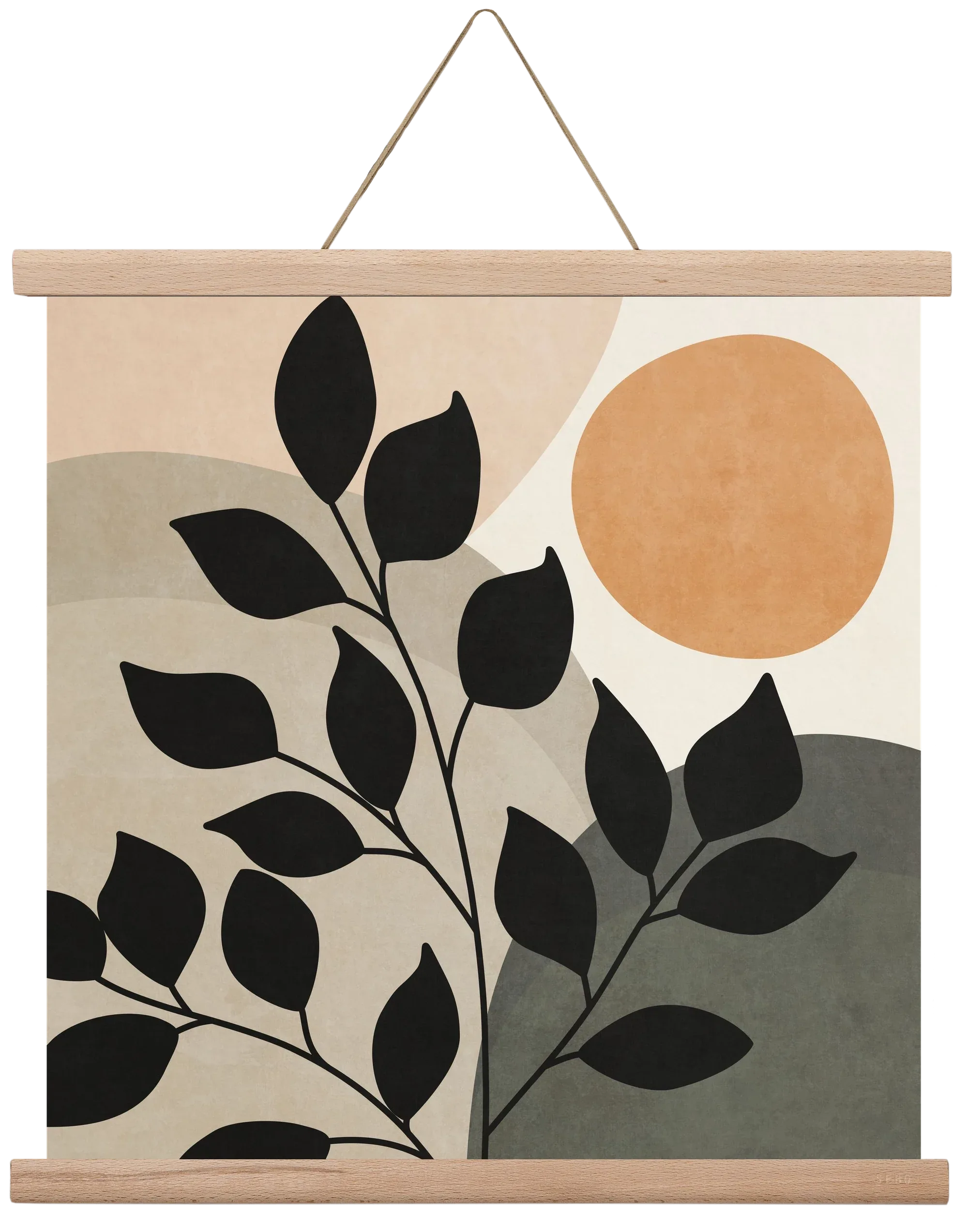 ABSTRACT TROPICAL ART - SUN AND LEAVES 01 - artbridge