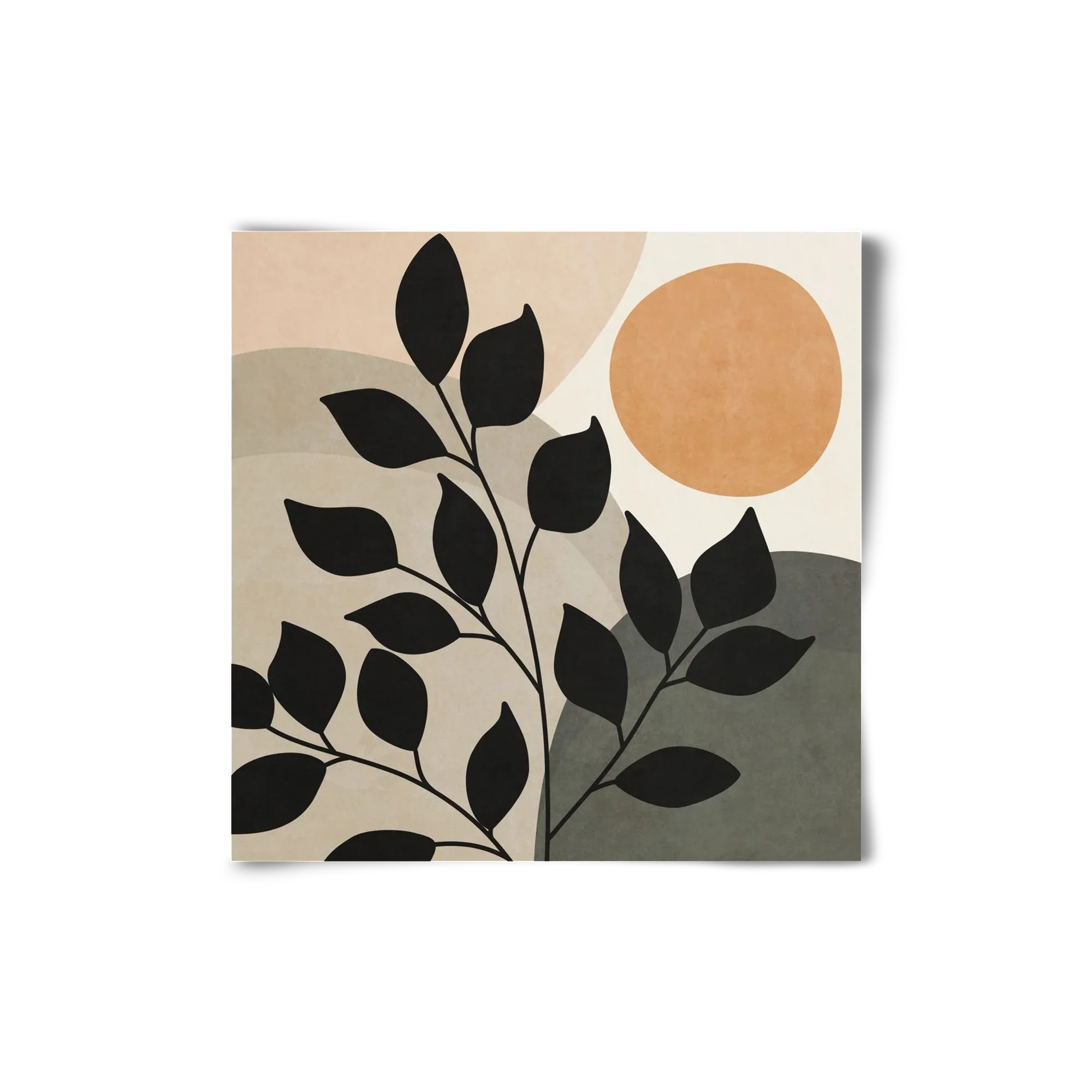 ABSTRACT TROPICAL ART - SUN AND LEAVES 01 - artbridge