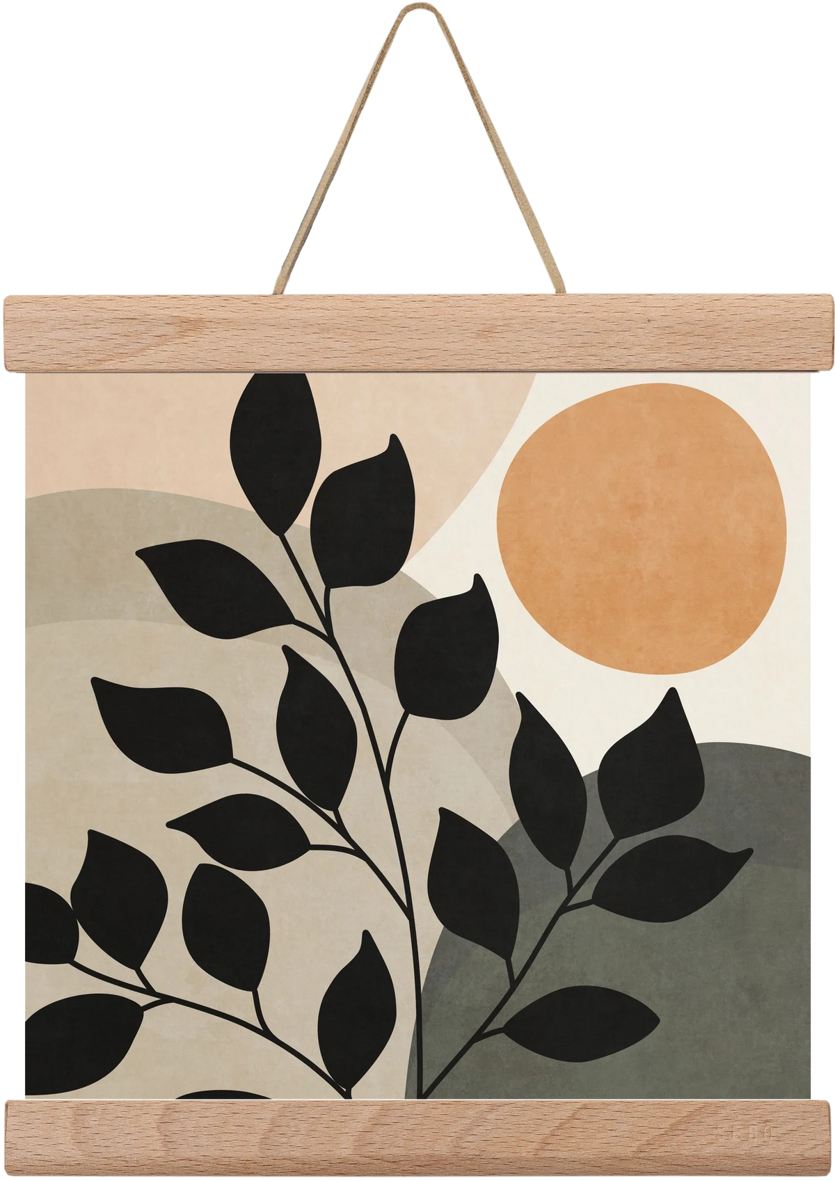 ABSTRACT TROPICAL ART - SUN AND LEAVES 01 - artbridge