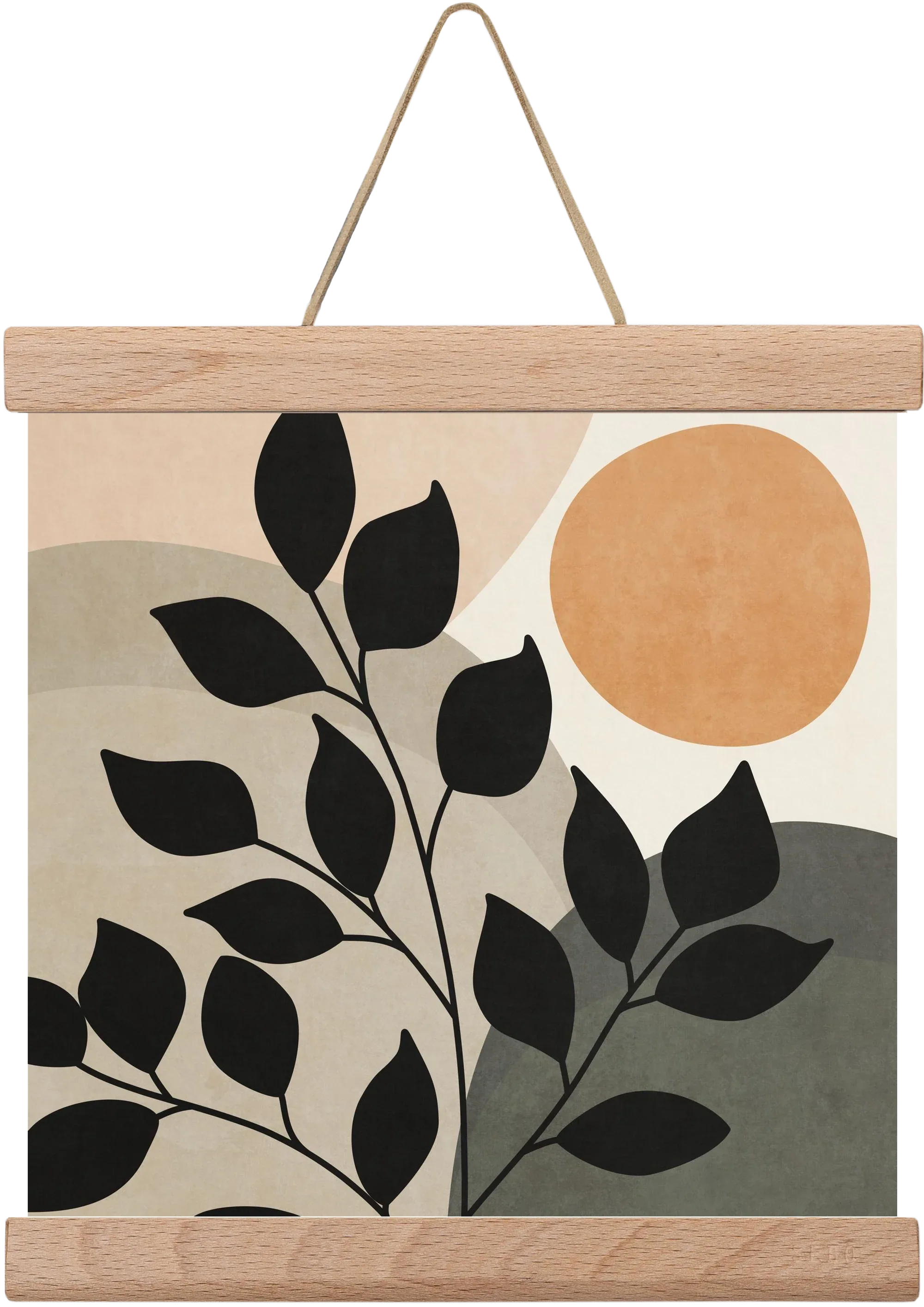 ABSTRACT TROPICAL ART - SUN AND LEAVES 01 - artbridge