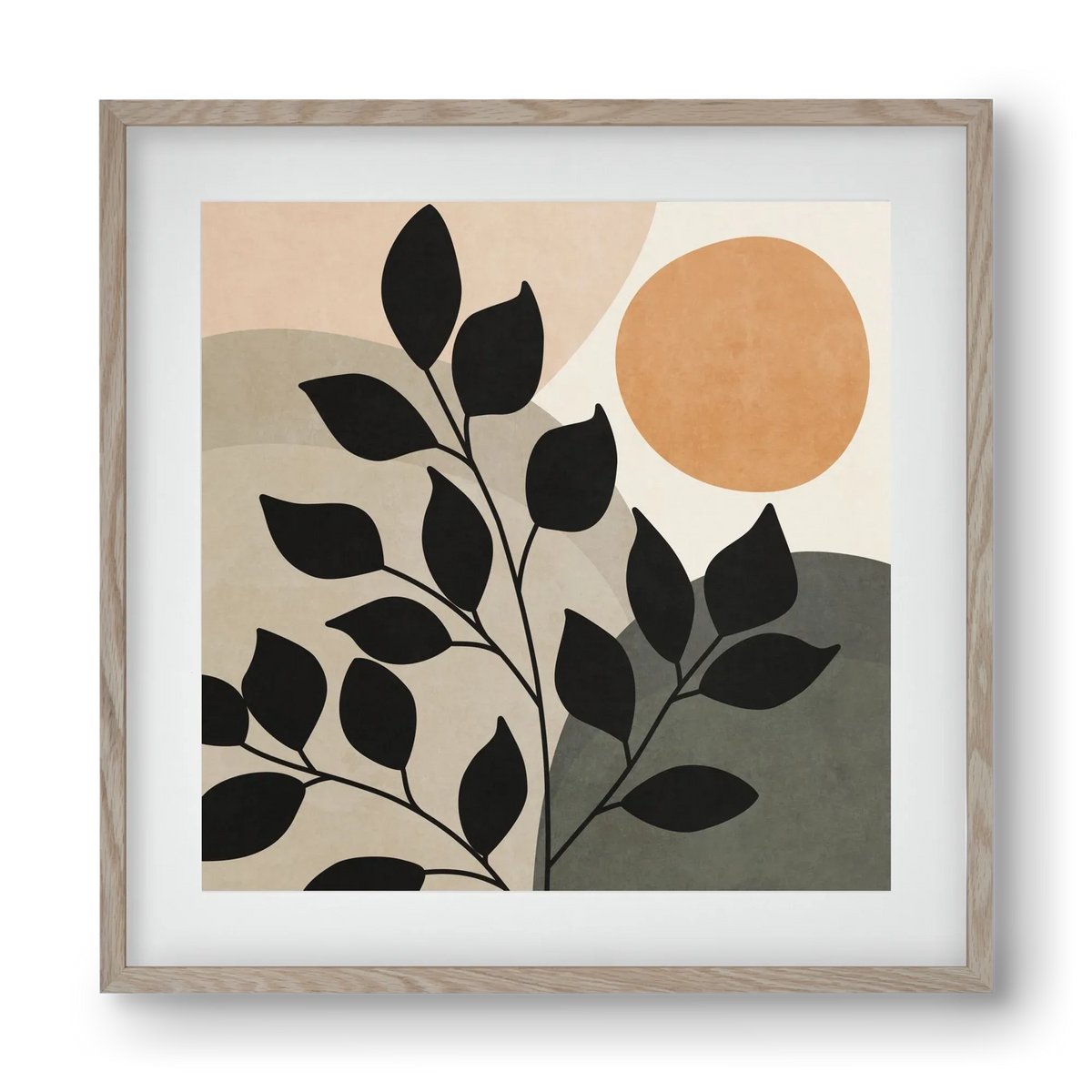 ABSTRACT TROPICAL ART - SUN AND LEAVES 01 - artbridge