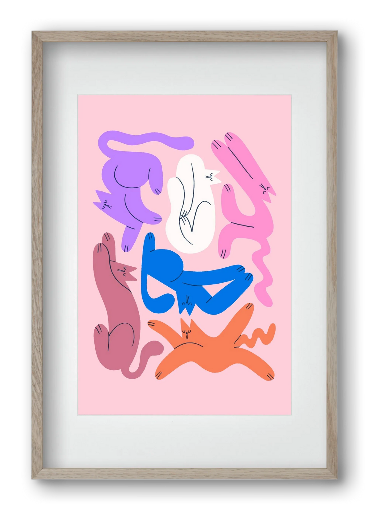 Funky Cats - Pink - artbridge