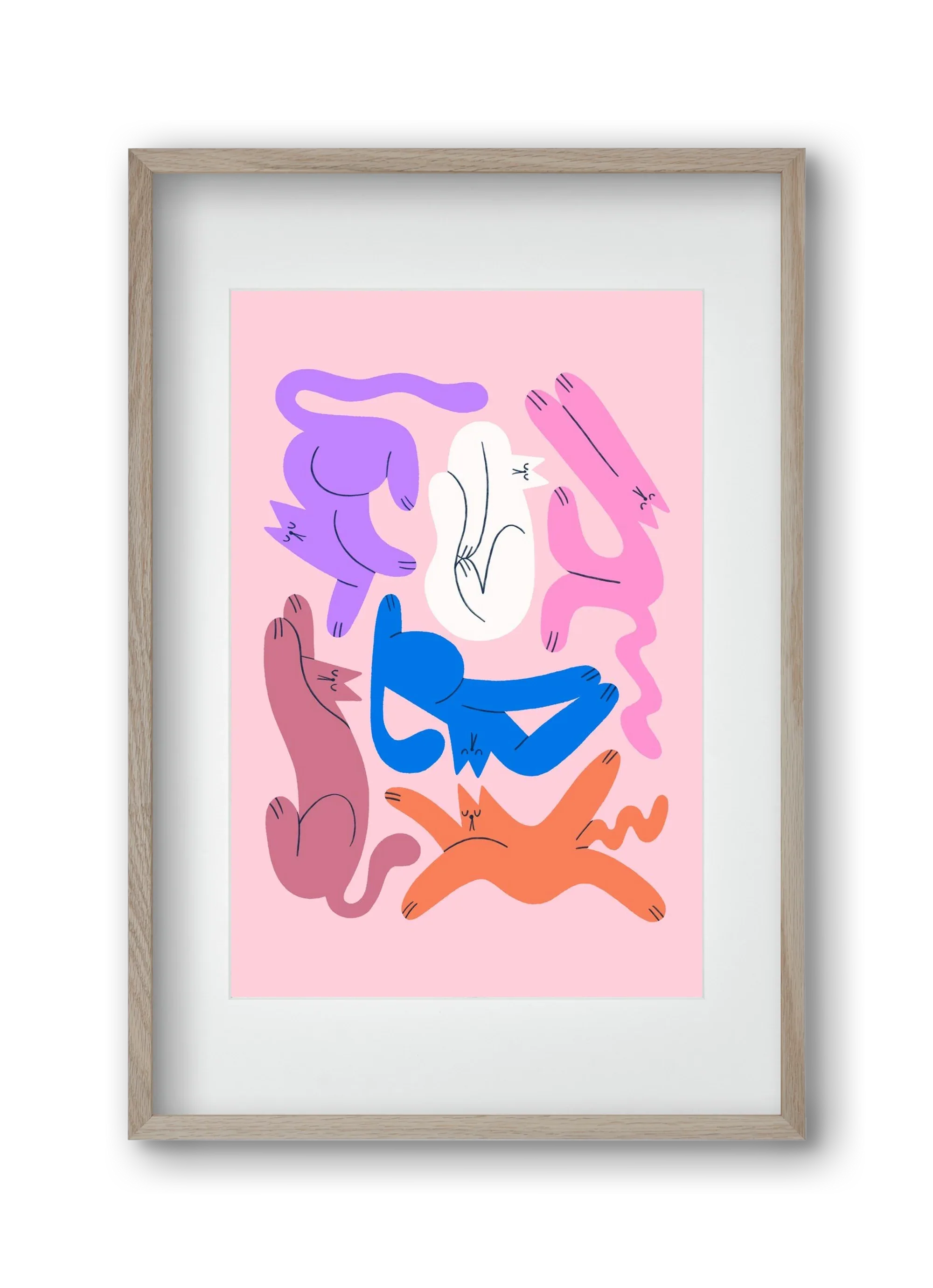 Funky Cats - Pink - artbridge