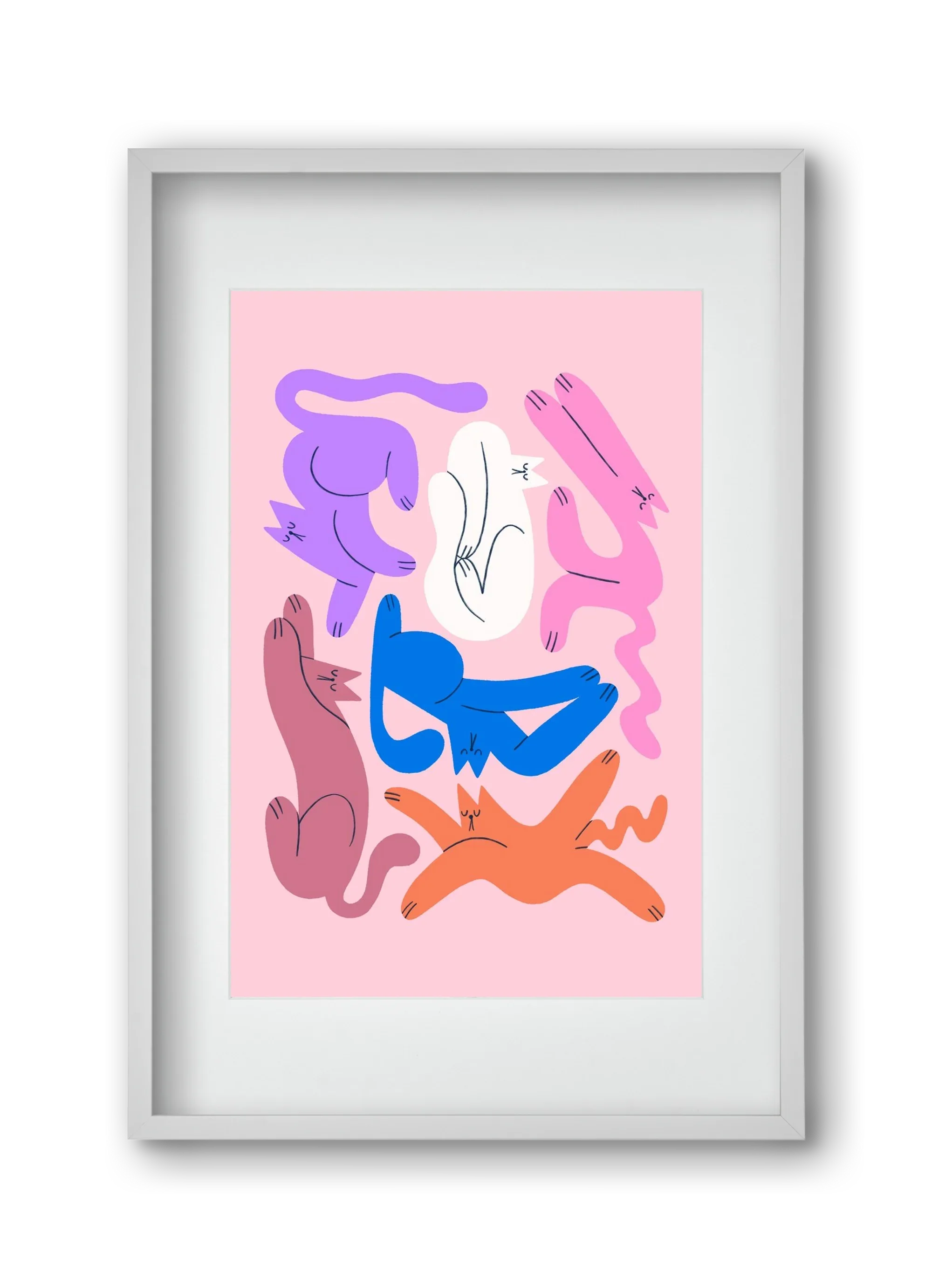 Funky Cats - Pink - artbridge