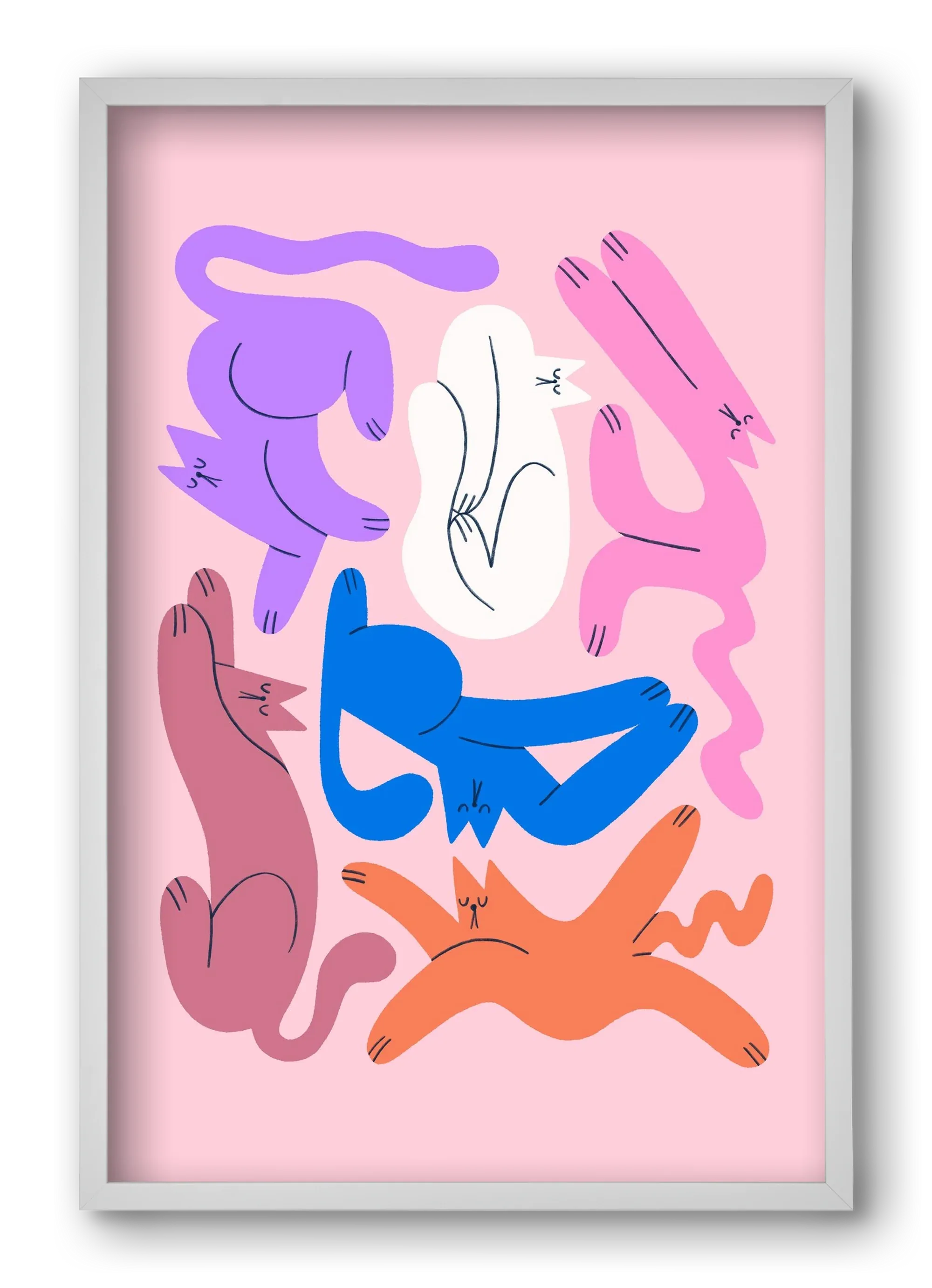 Funky Cats - Pink - artbridge