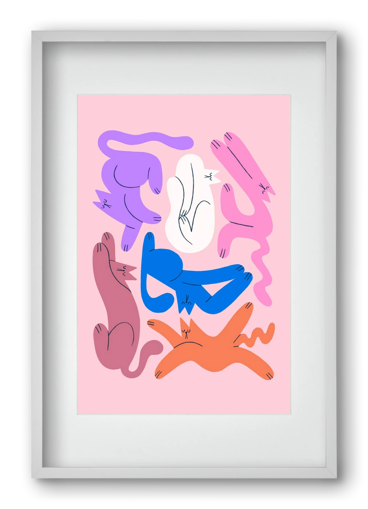 Funky Cats - Pink - artbridge