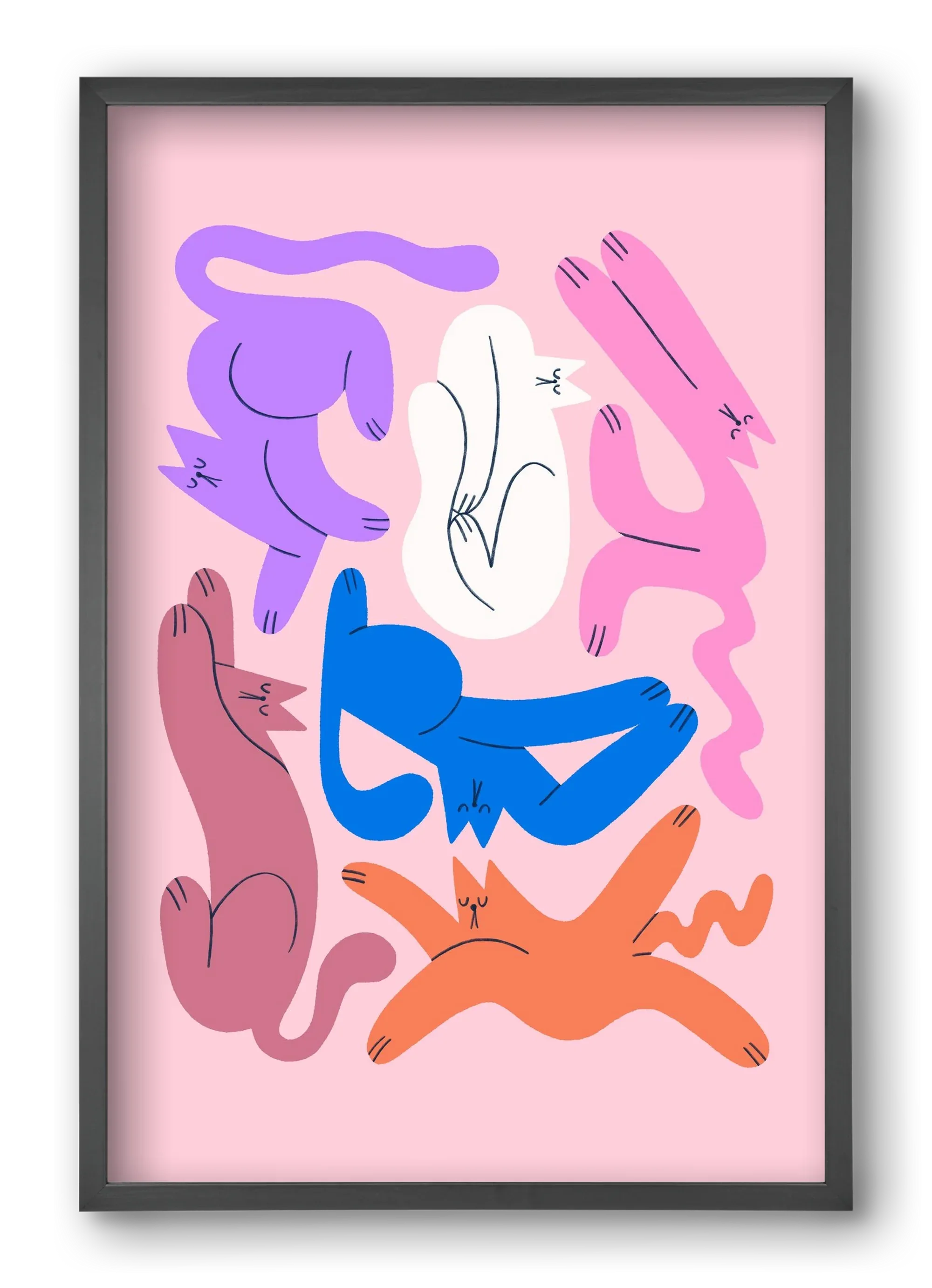 Funky Cats - Pink - artbridge