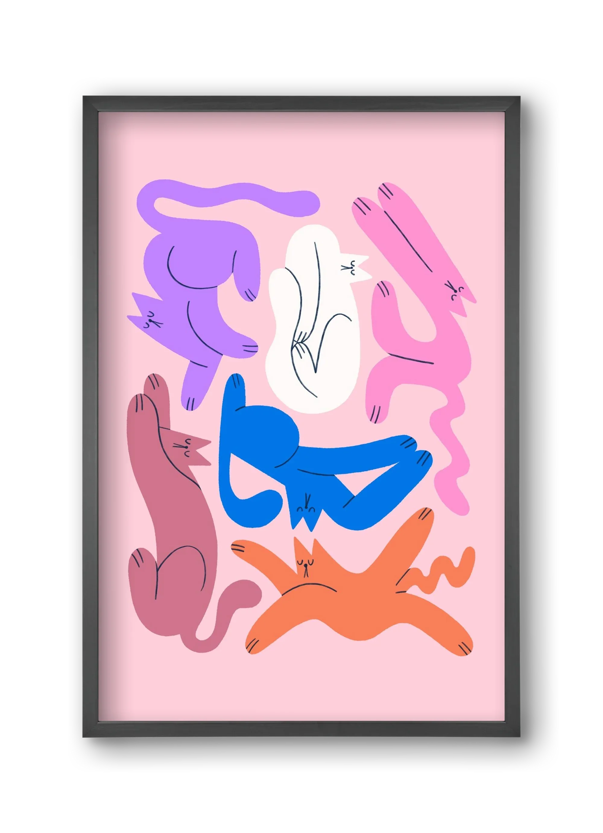 Funky Cats - Pink - artbridge