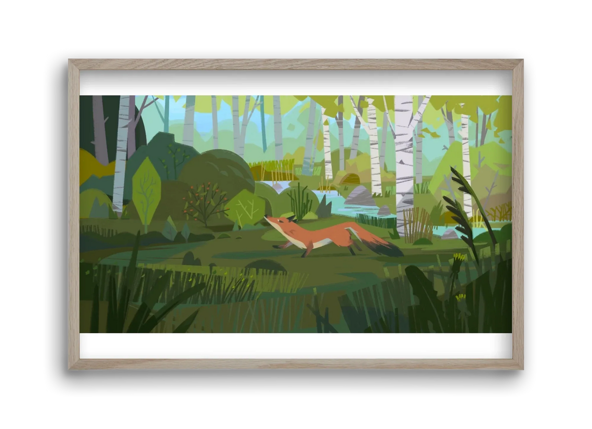Fox in the forest - artbridge