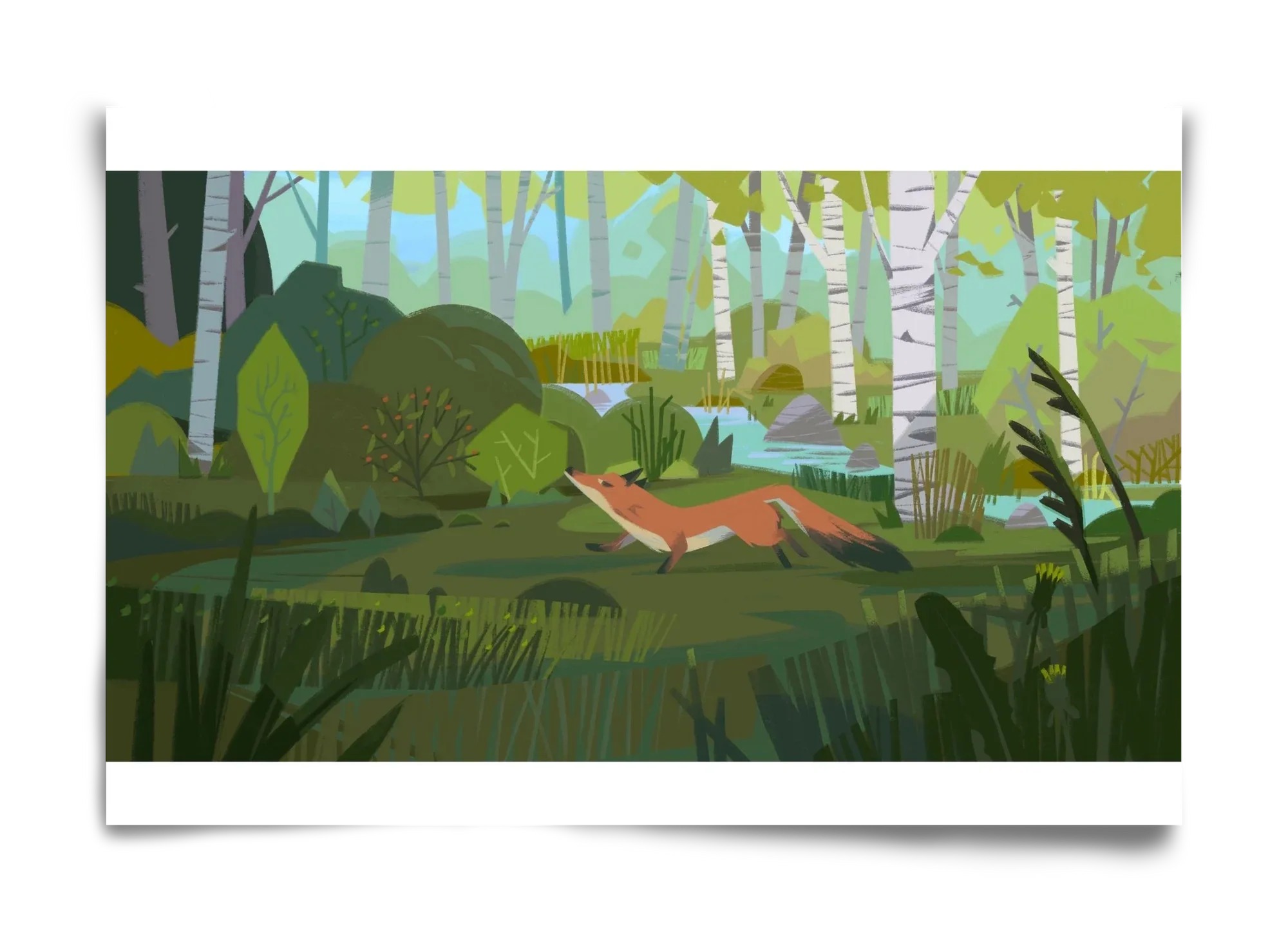 Fox in the forest - artbridge
