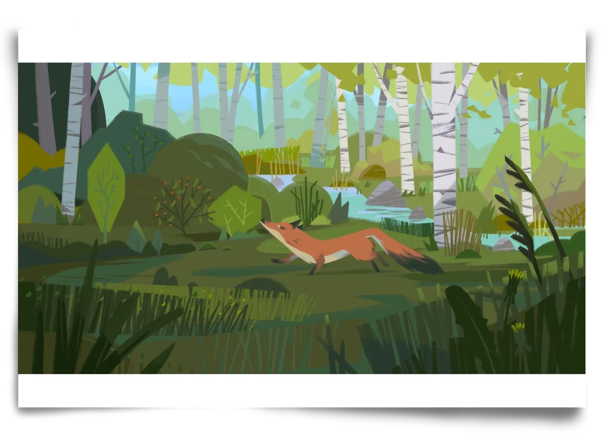 Fox in the forest - artbridge