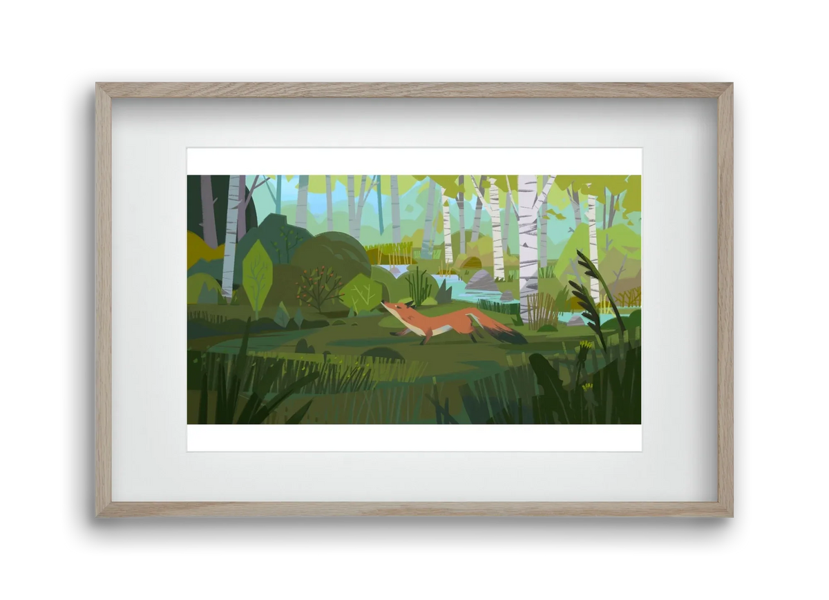Fox in the forest - artbridge