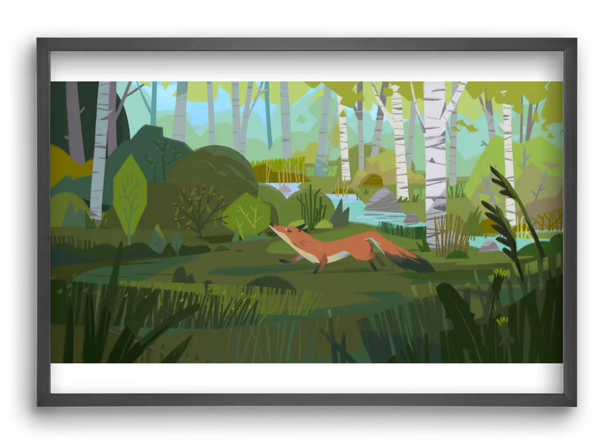Fox in the forest - artbridge