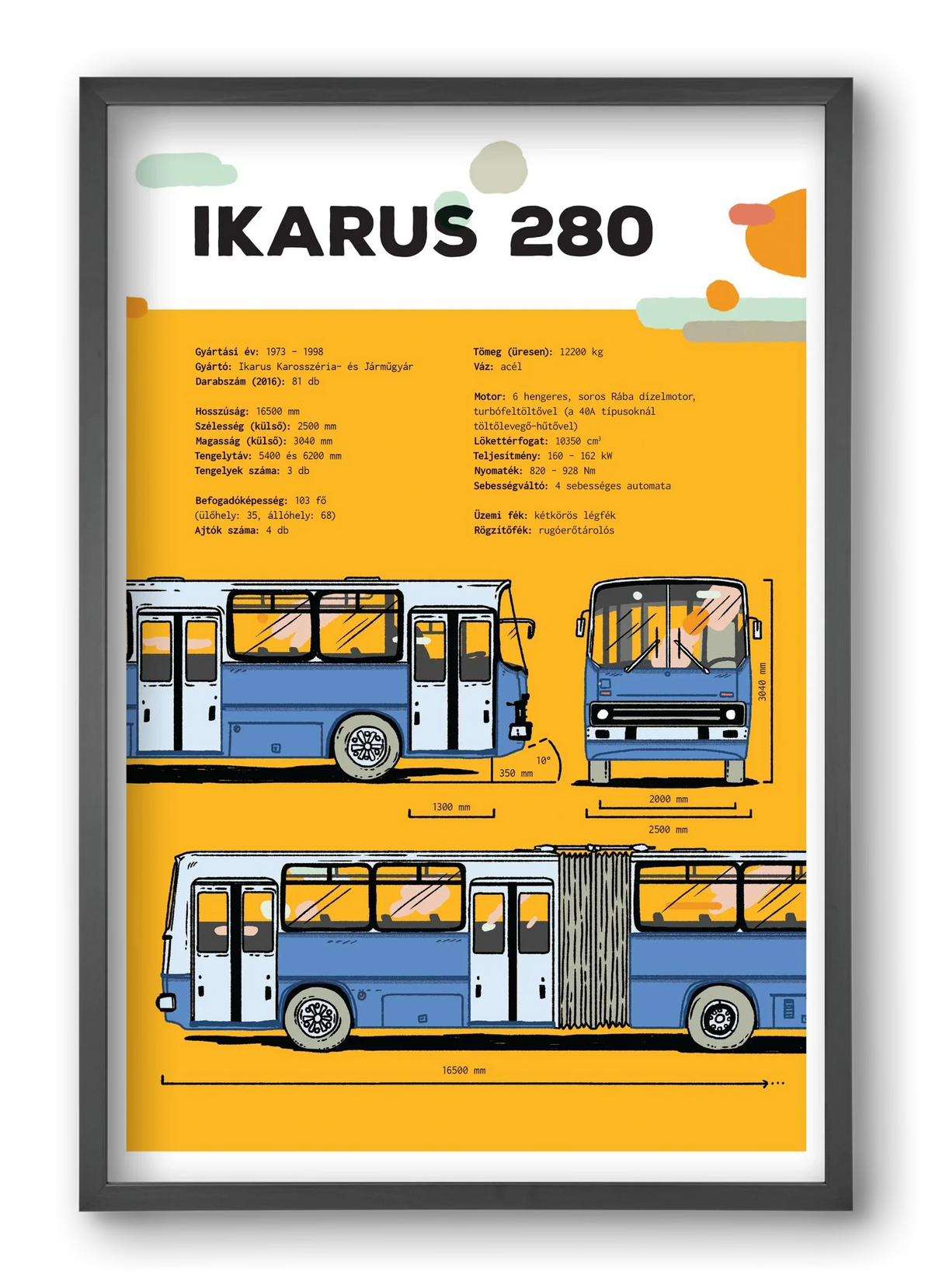 Ikarus 280 jellegrajz - artbridge