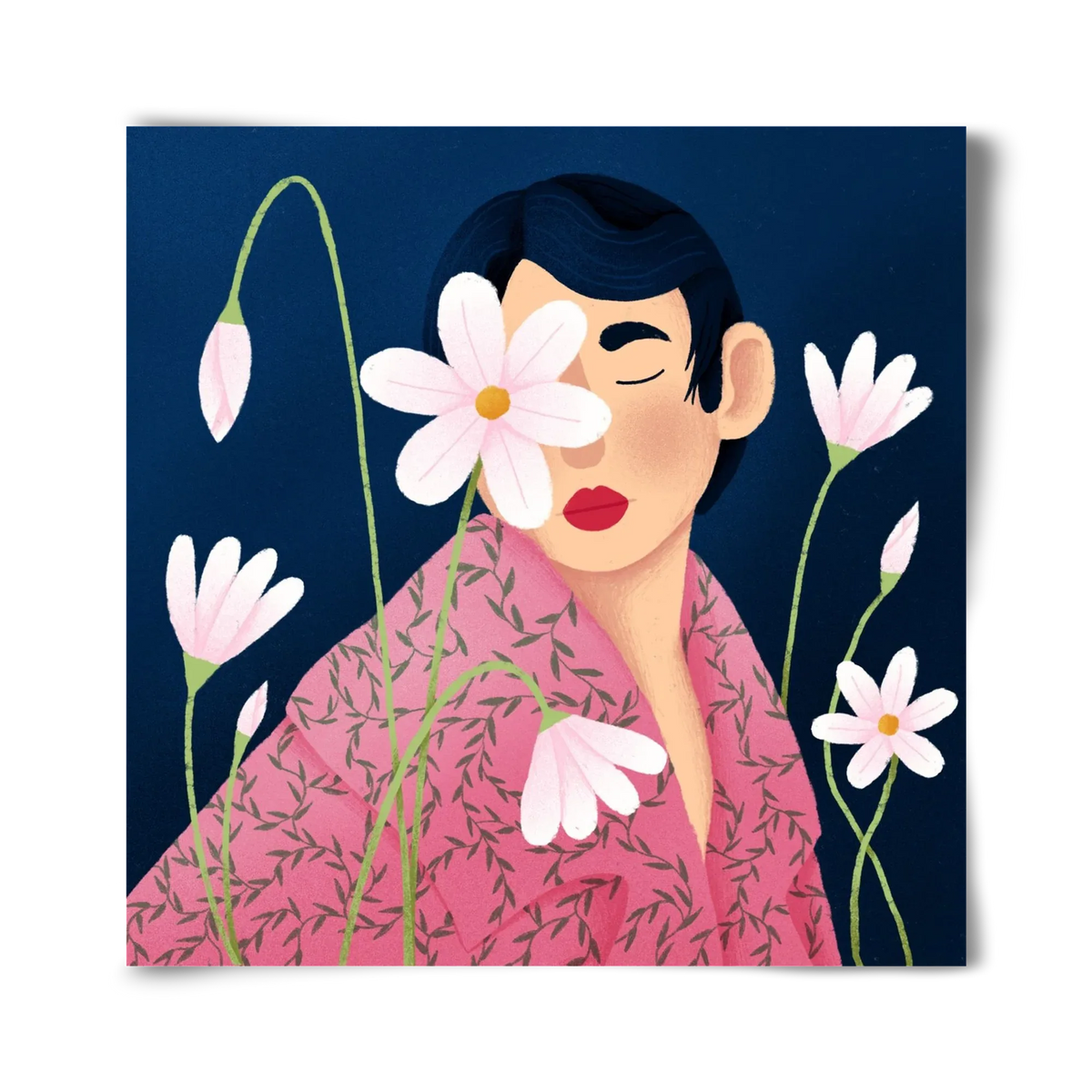 Női portré virágokkal - artbridge