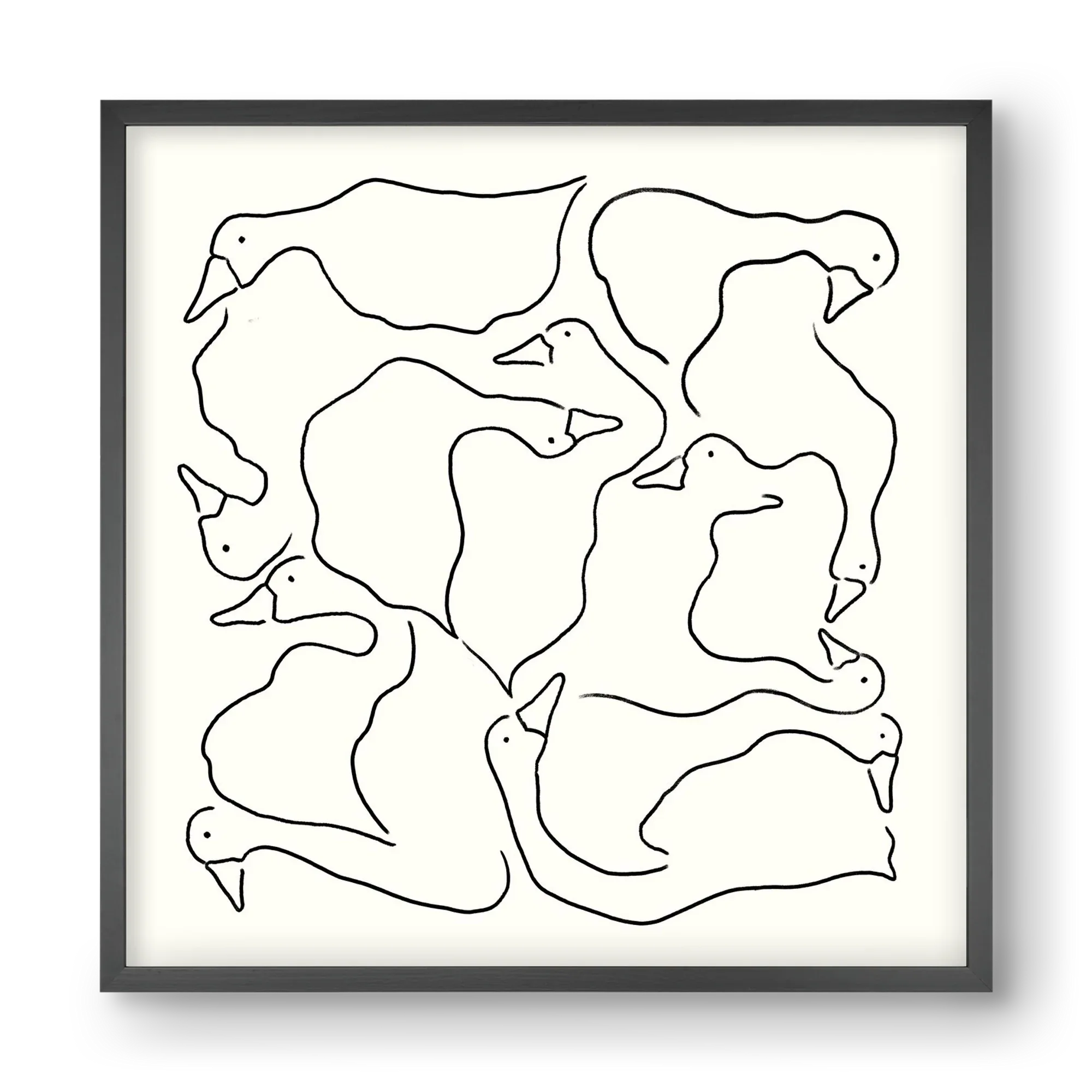 Duck Duck Goose in black and white - artbridge
