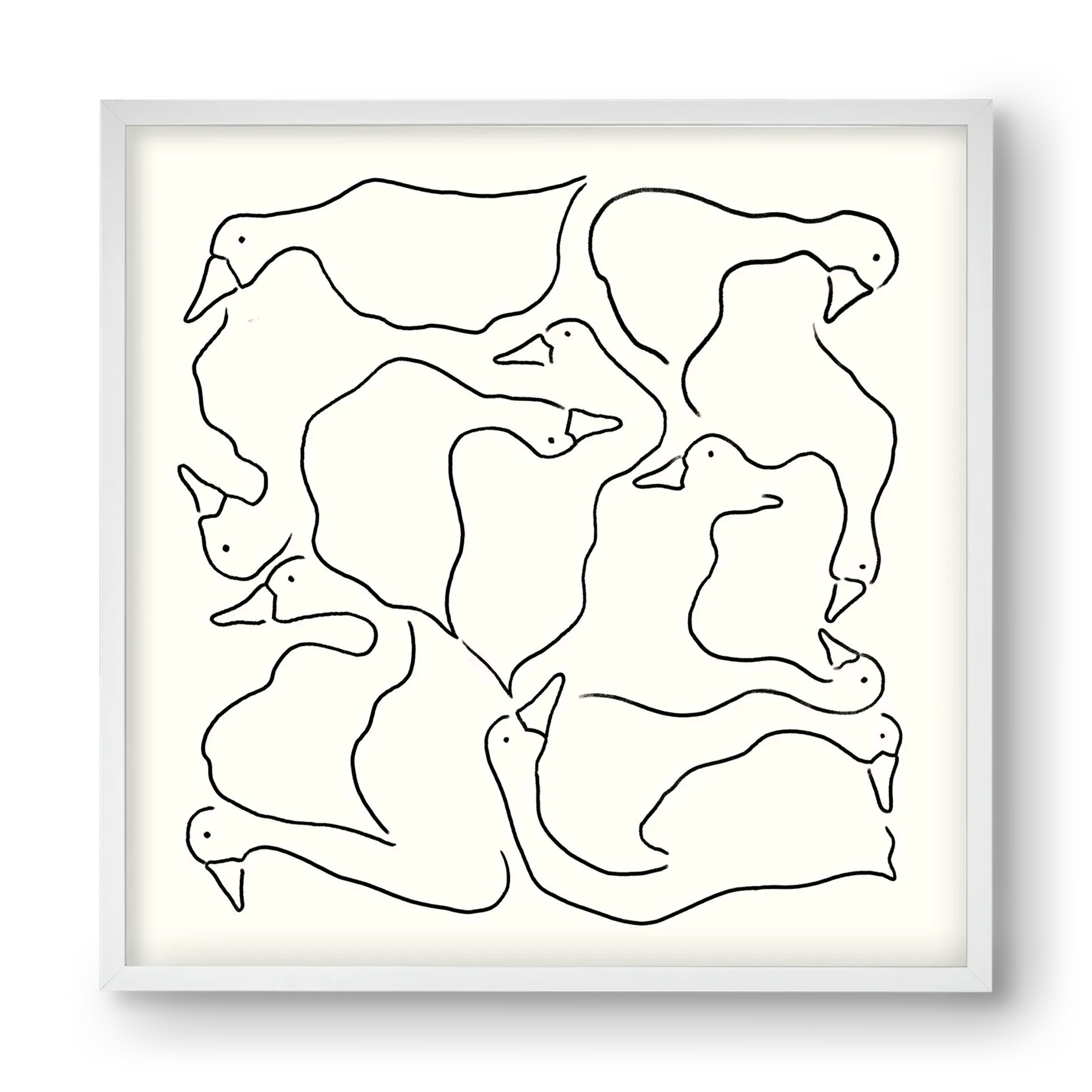 Duck Duck Goose in black and white - artbridge
