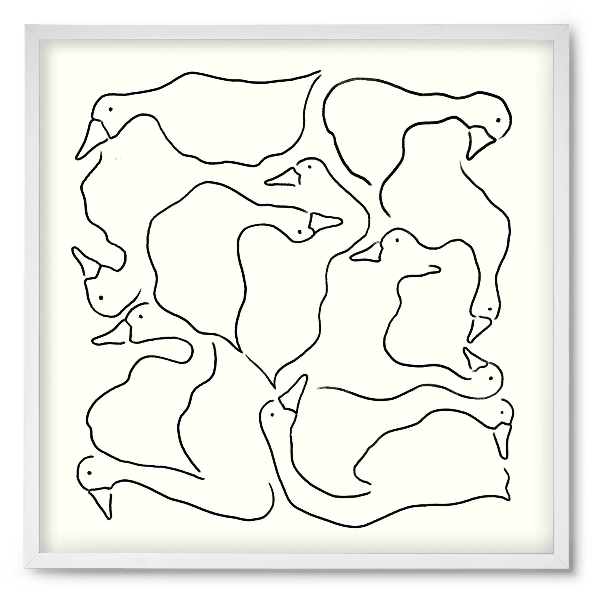 Duck Duck Goose in black and white - artbridge