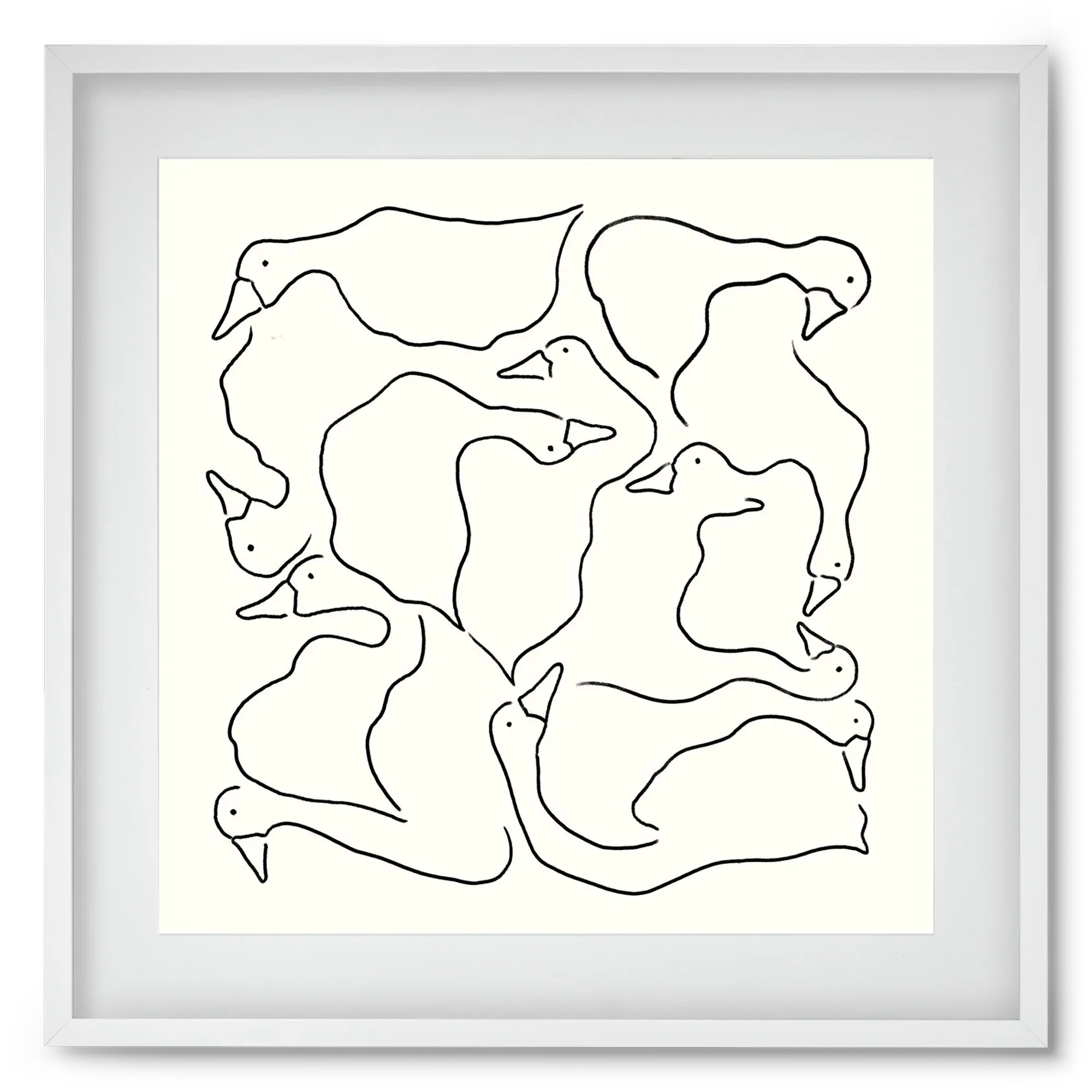 Duck Duck Goose in black and white - artbridge