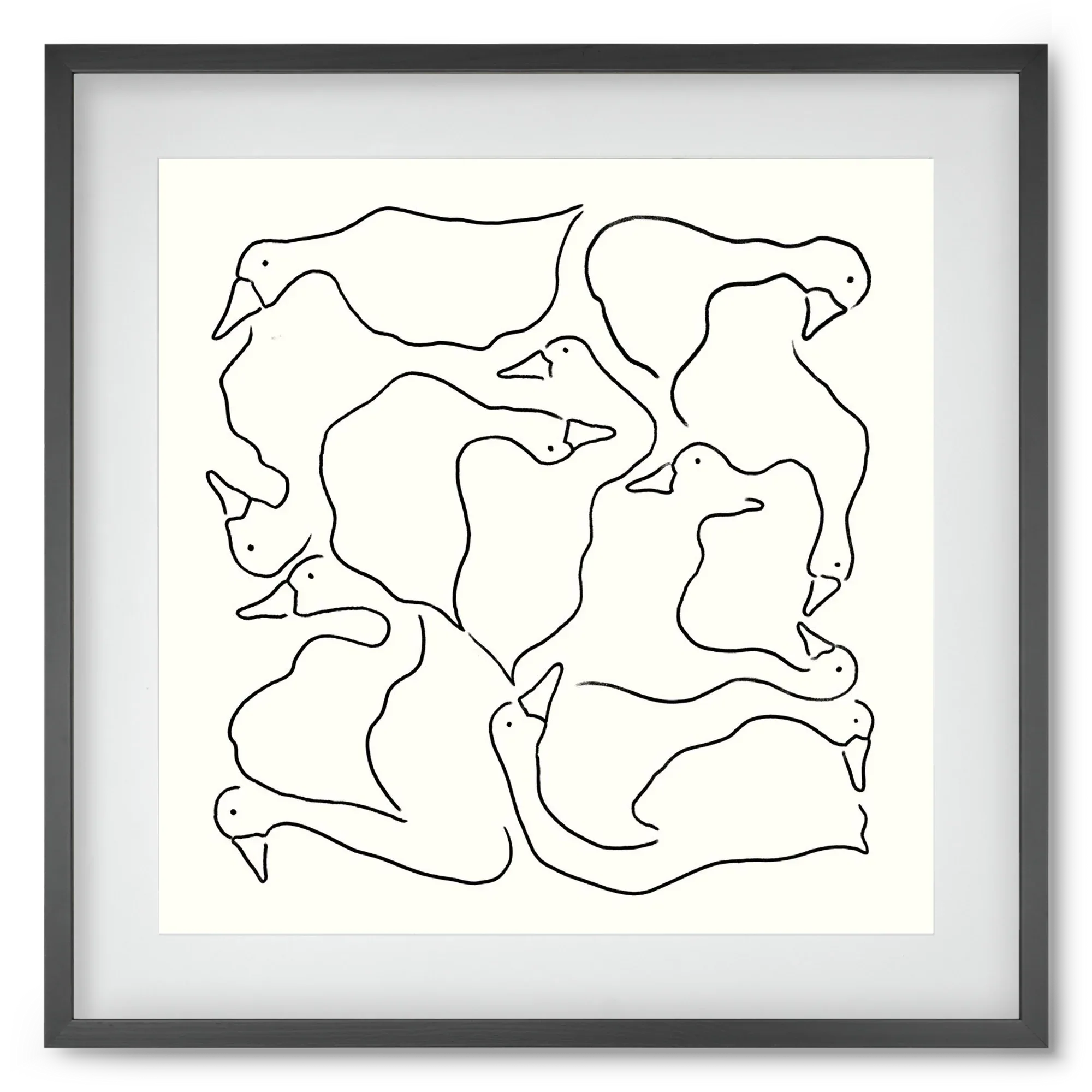 Duck Duck Goose in black and white - artbridge
