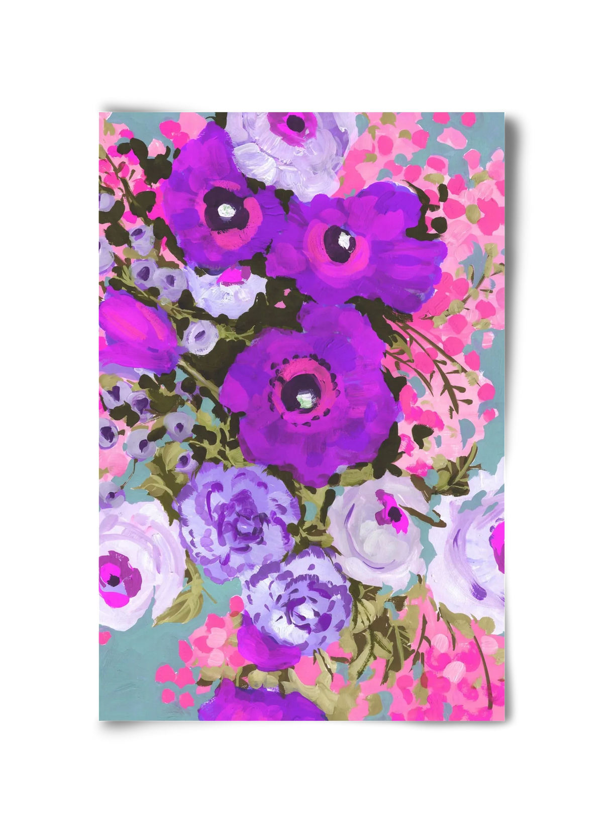 Purple And Rose Pink Bouqe - artbridge