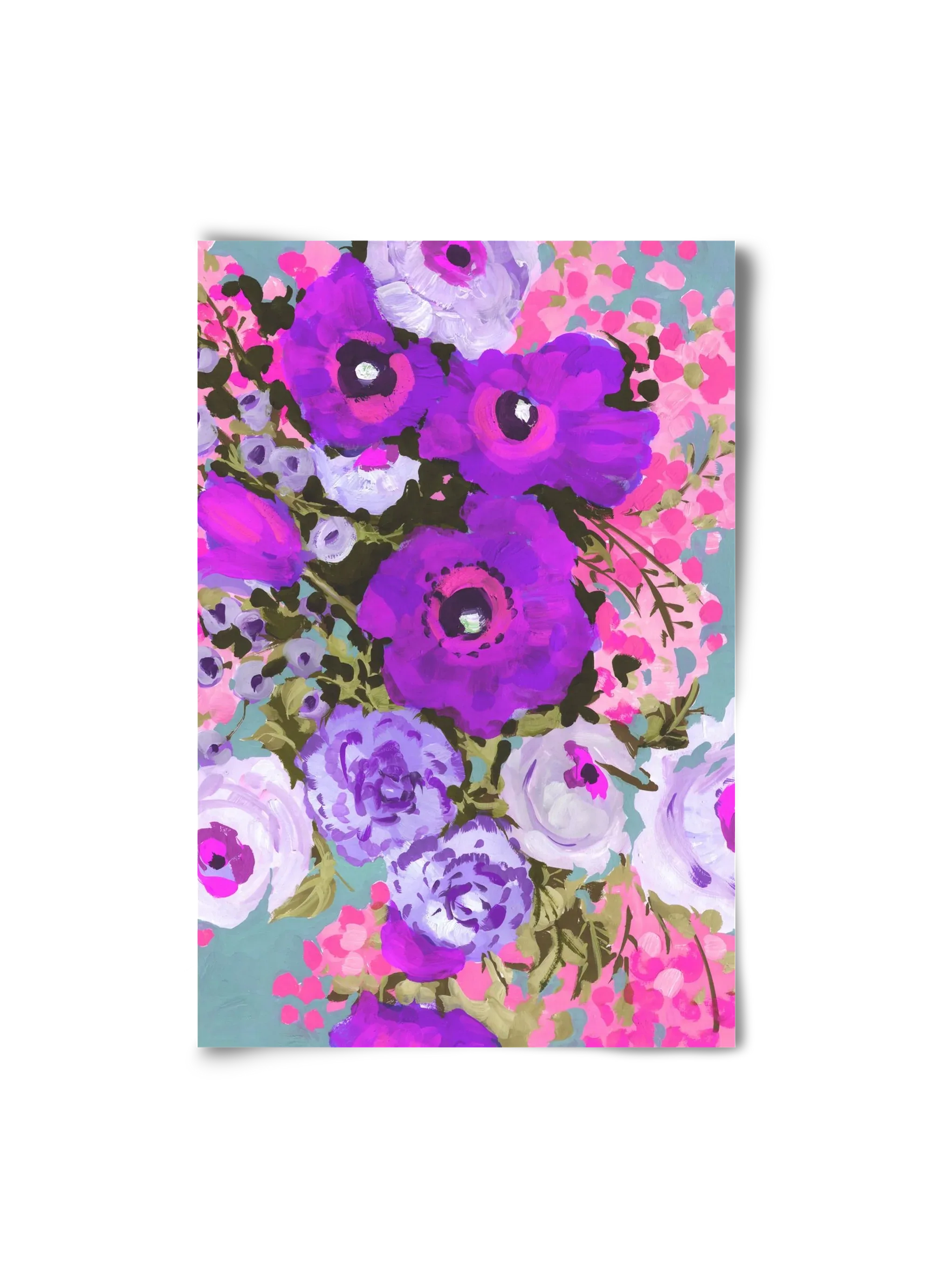 Purple And Rose Pink Bouqe - artbridge