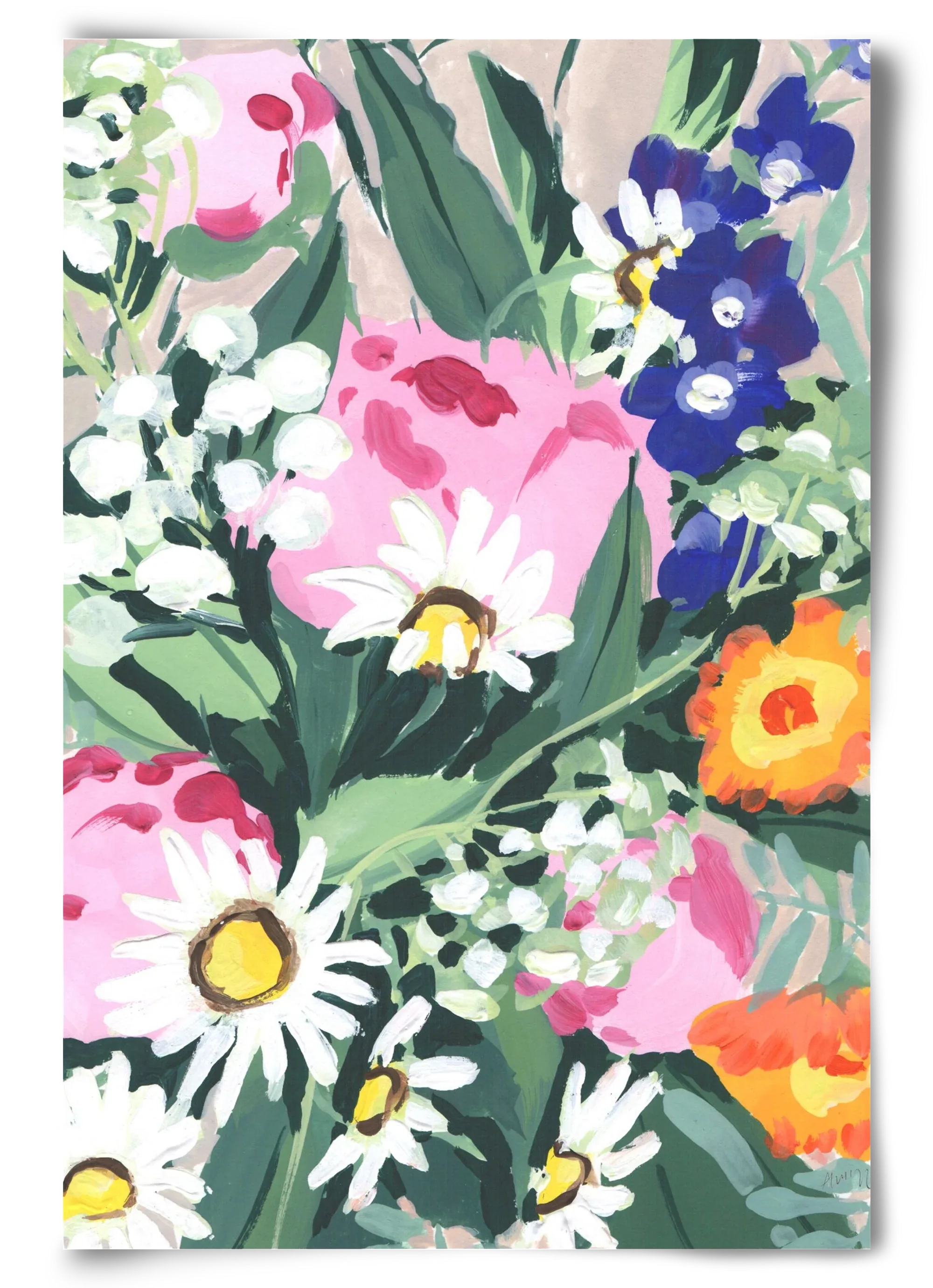 Daisies On Green Grass - artbridge