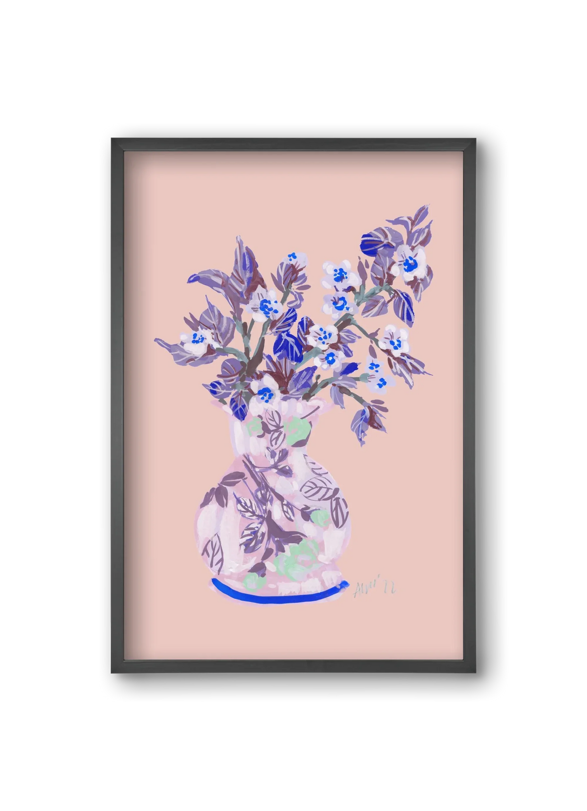 Apple Blossom In Vase- coral - artbridge