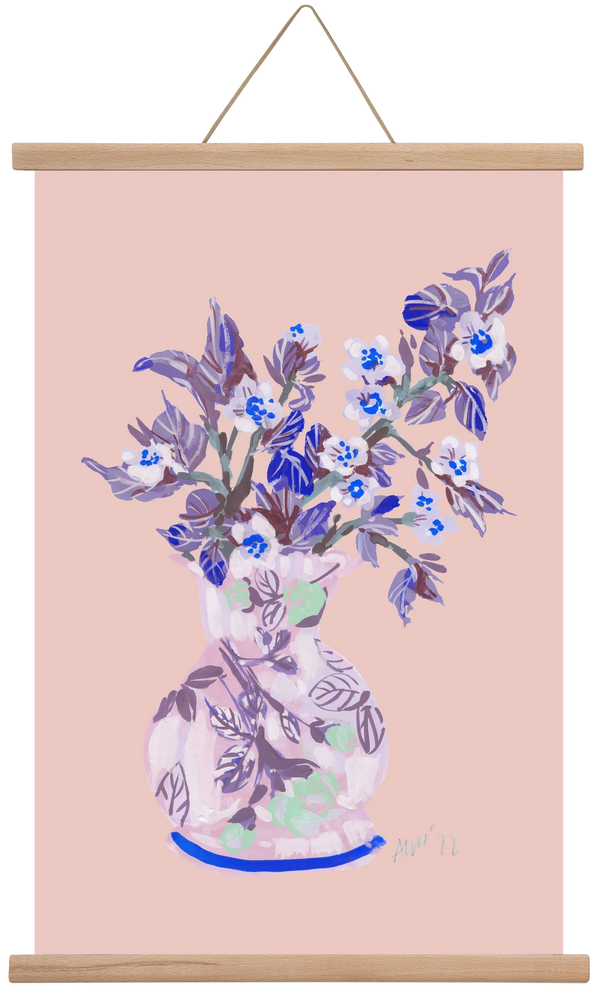 Apple Blossom In Vase- coral - artbridge