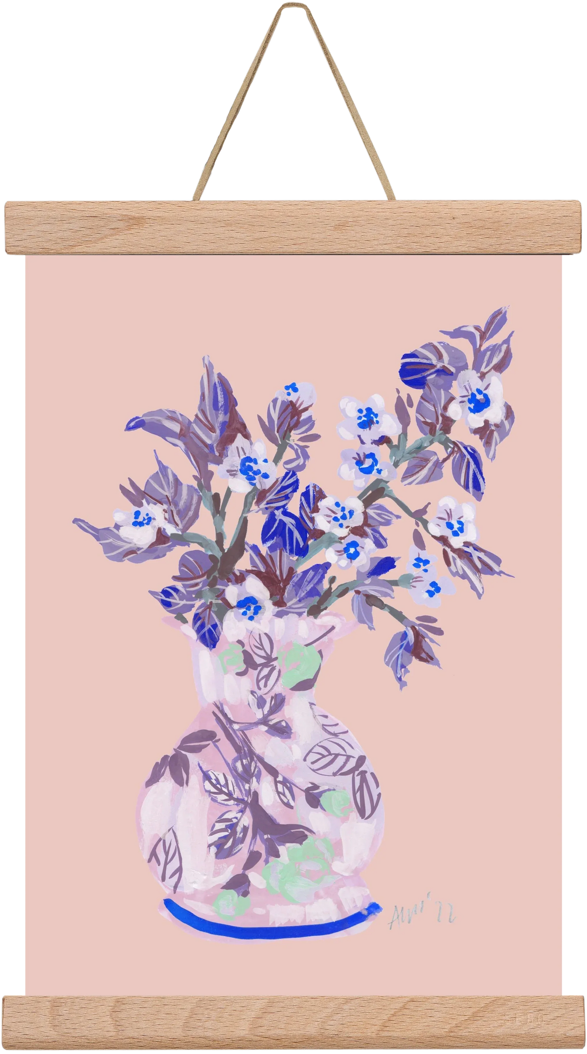 Apple Blossom In Vase- coral - artbridge