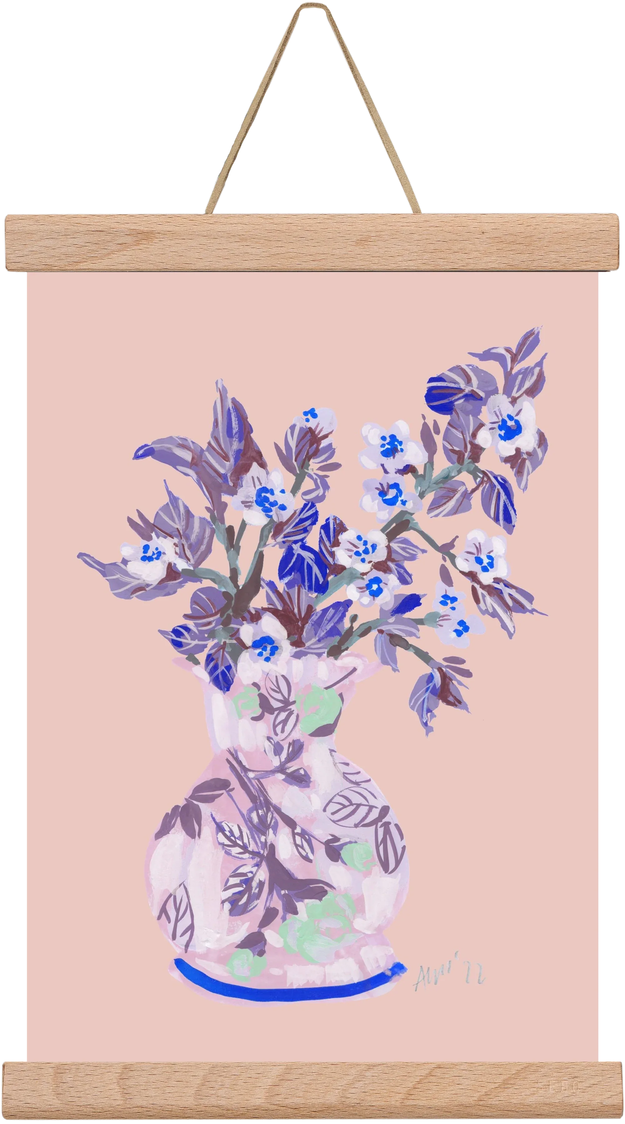 Apple Blossom In Vase- coral - artbridge