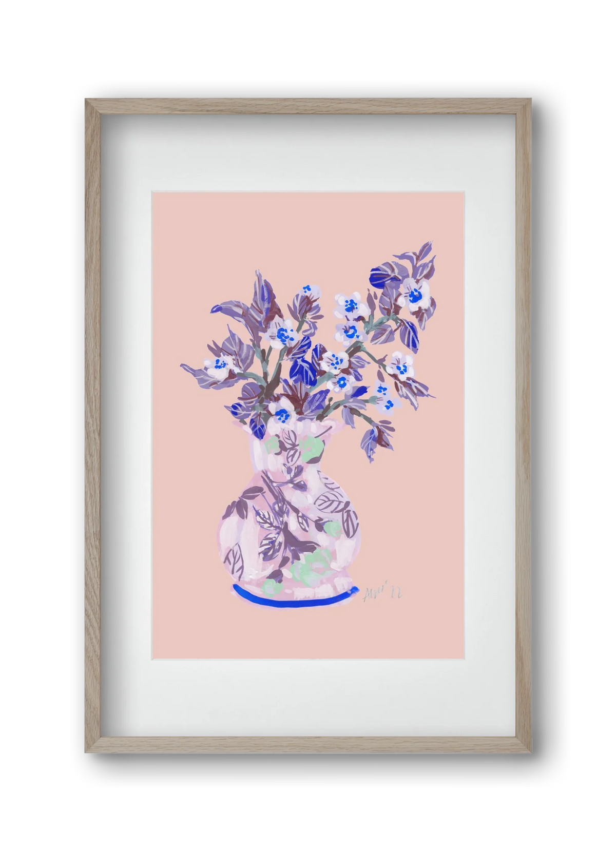 Apple Blossom In Vase- coral - artbridge