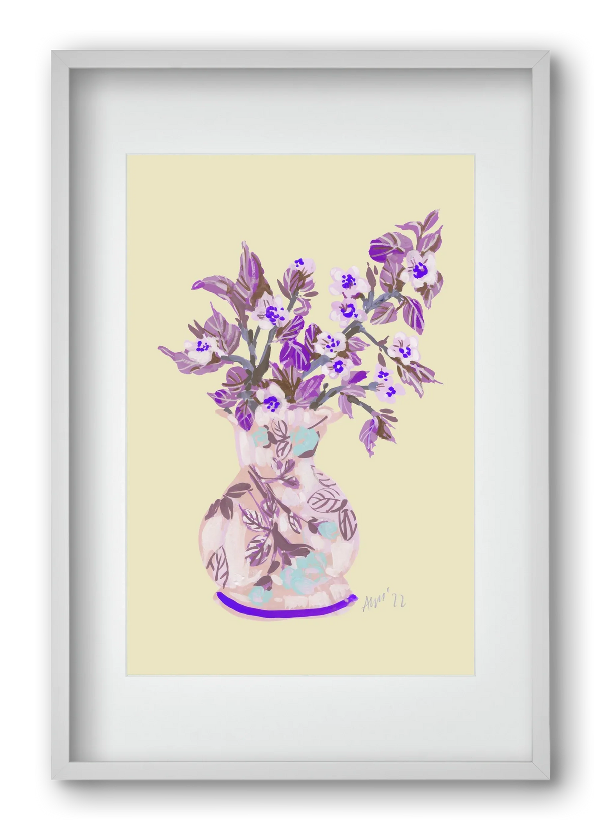 Apple Blossom In Vase- violet - artbridge