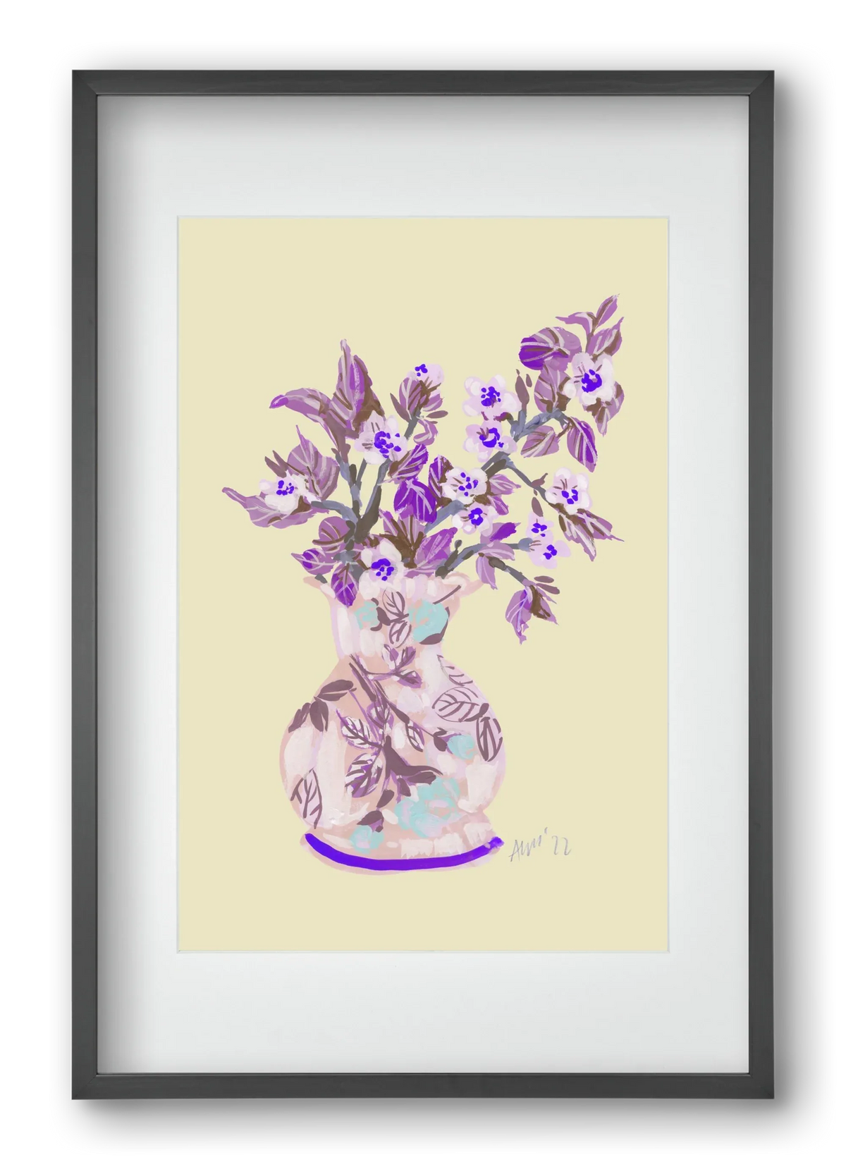 Apple Blossom In Vase- violet - artbridge