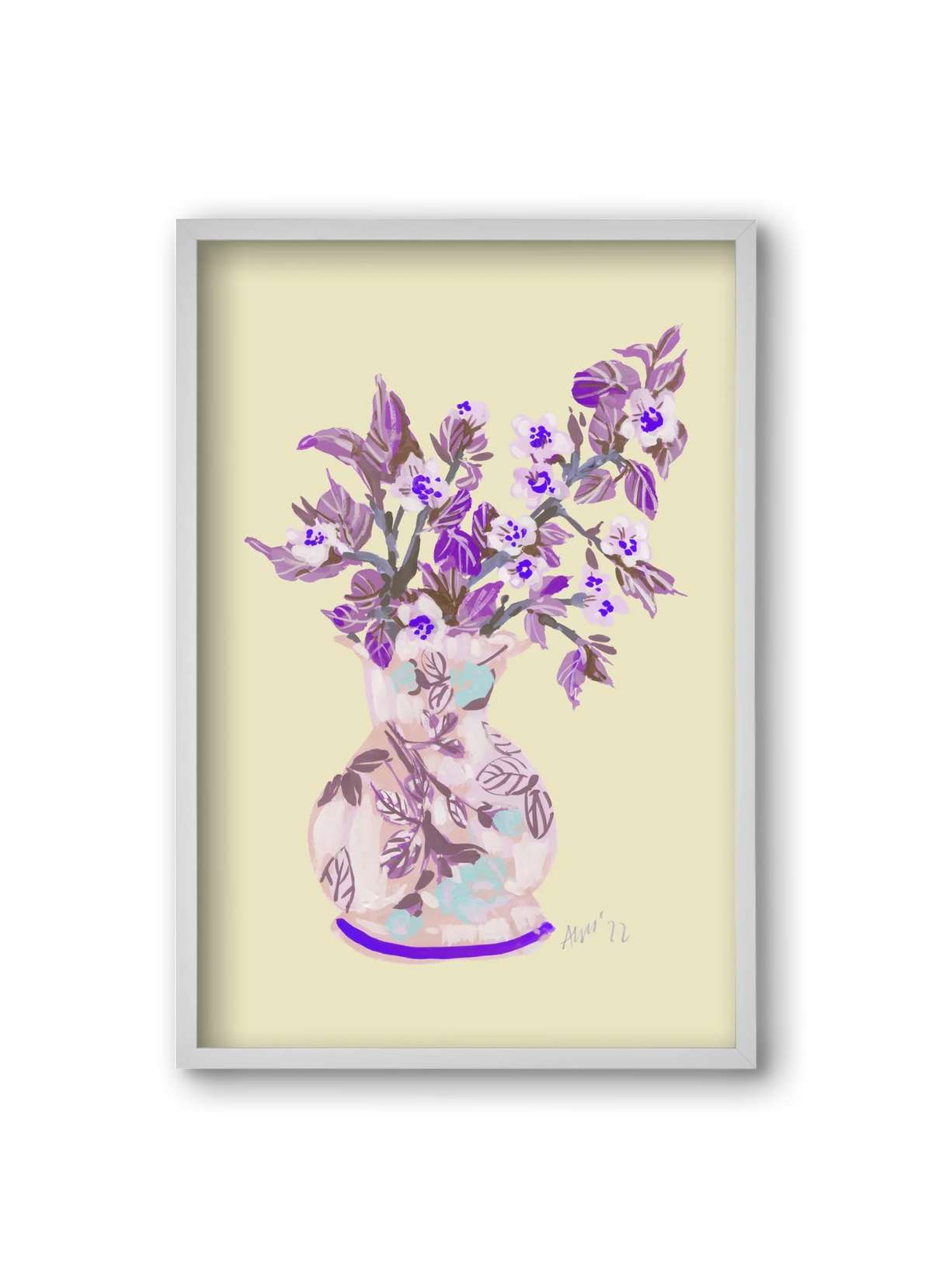 Apple Blossom In Vase- violet - artbridge