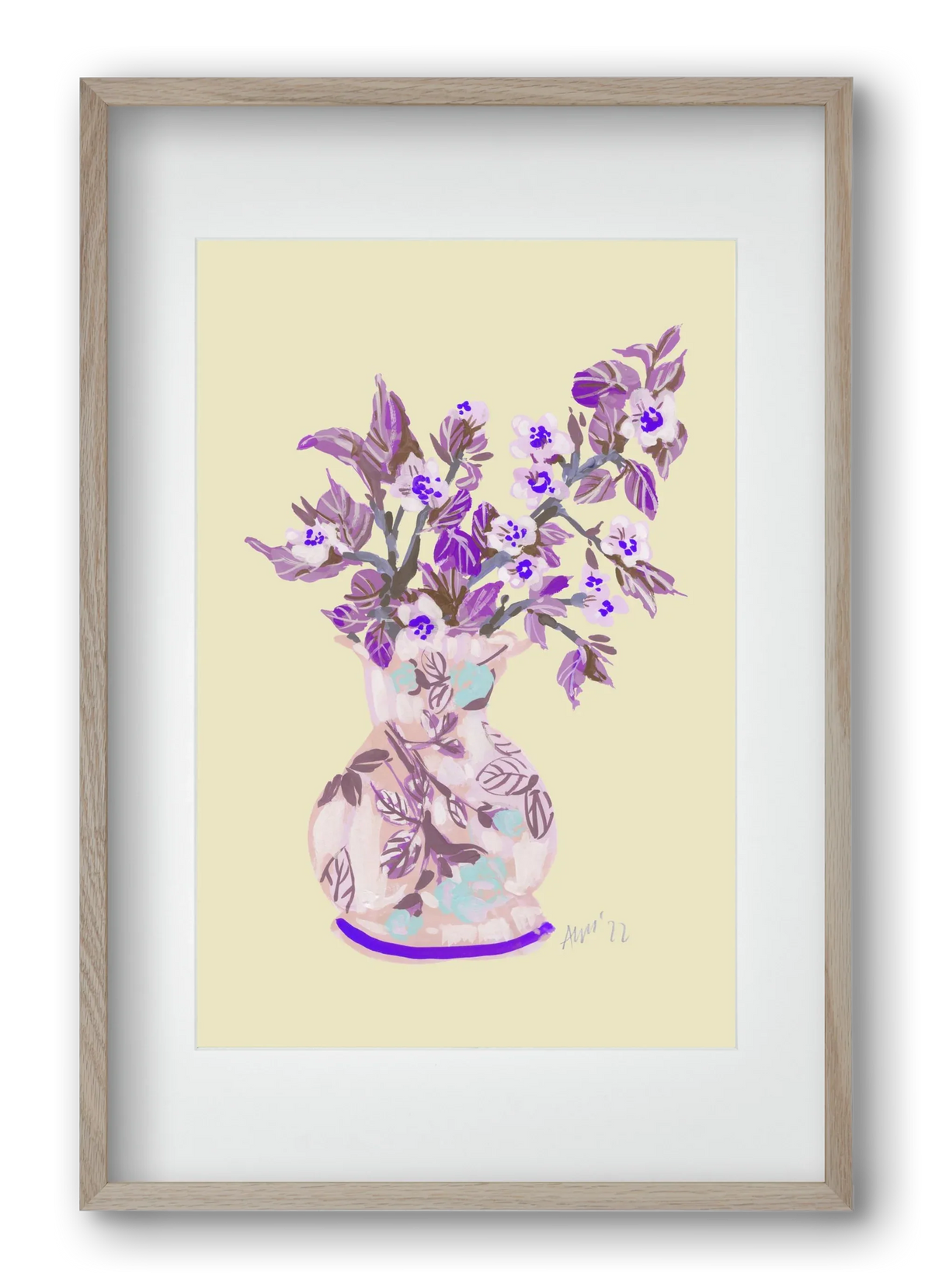 Apple Blossom In Vase- violet - artbridge