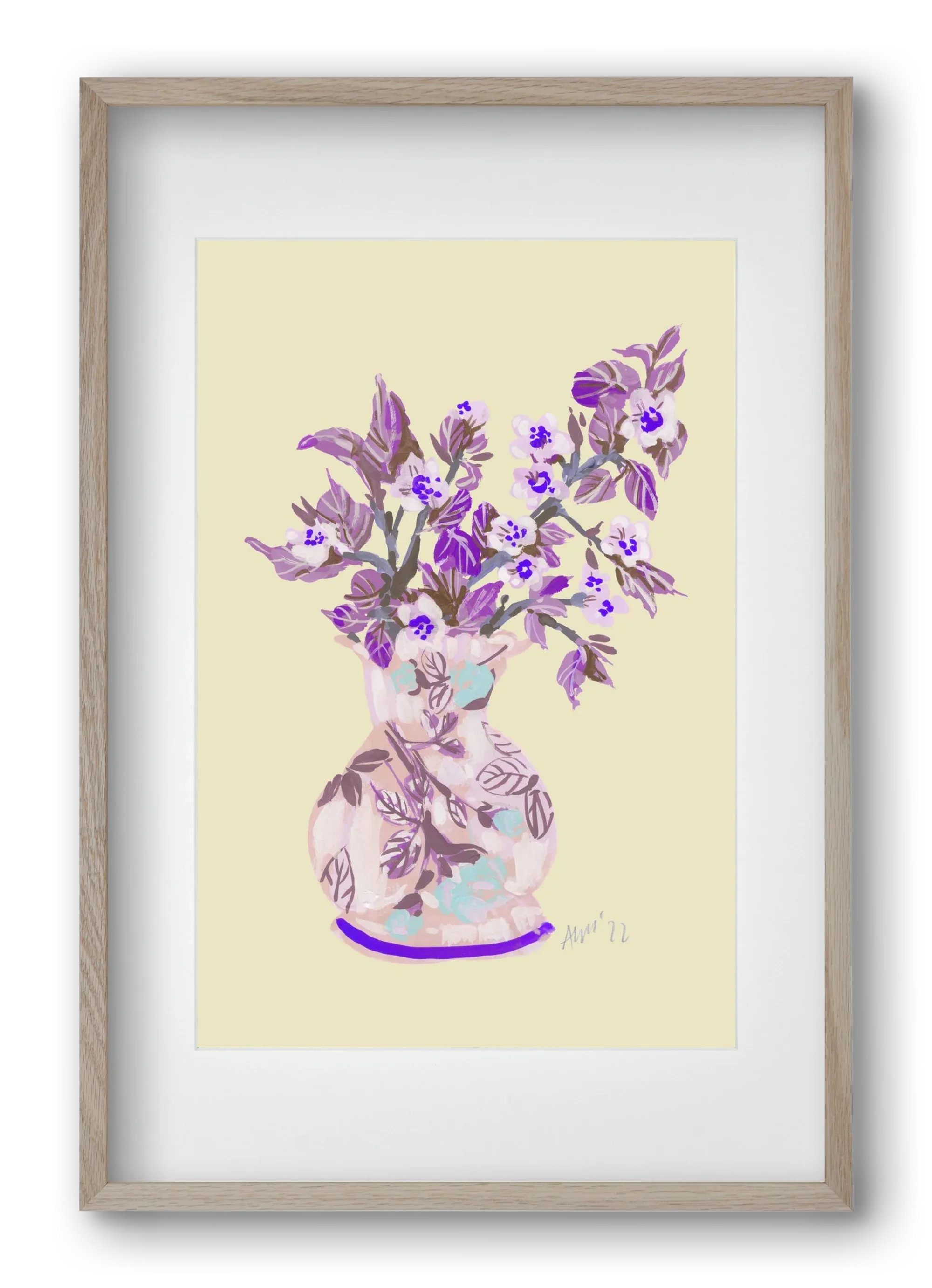 Apple Blossom In Vase- violet - artbridge