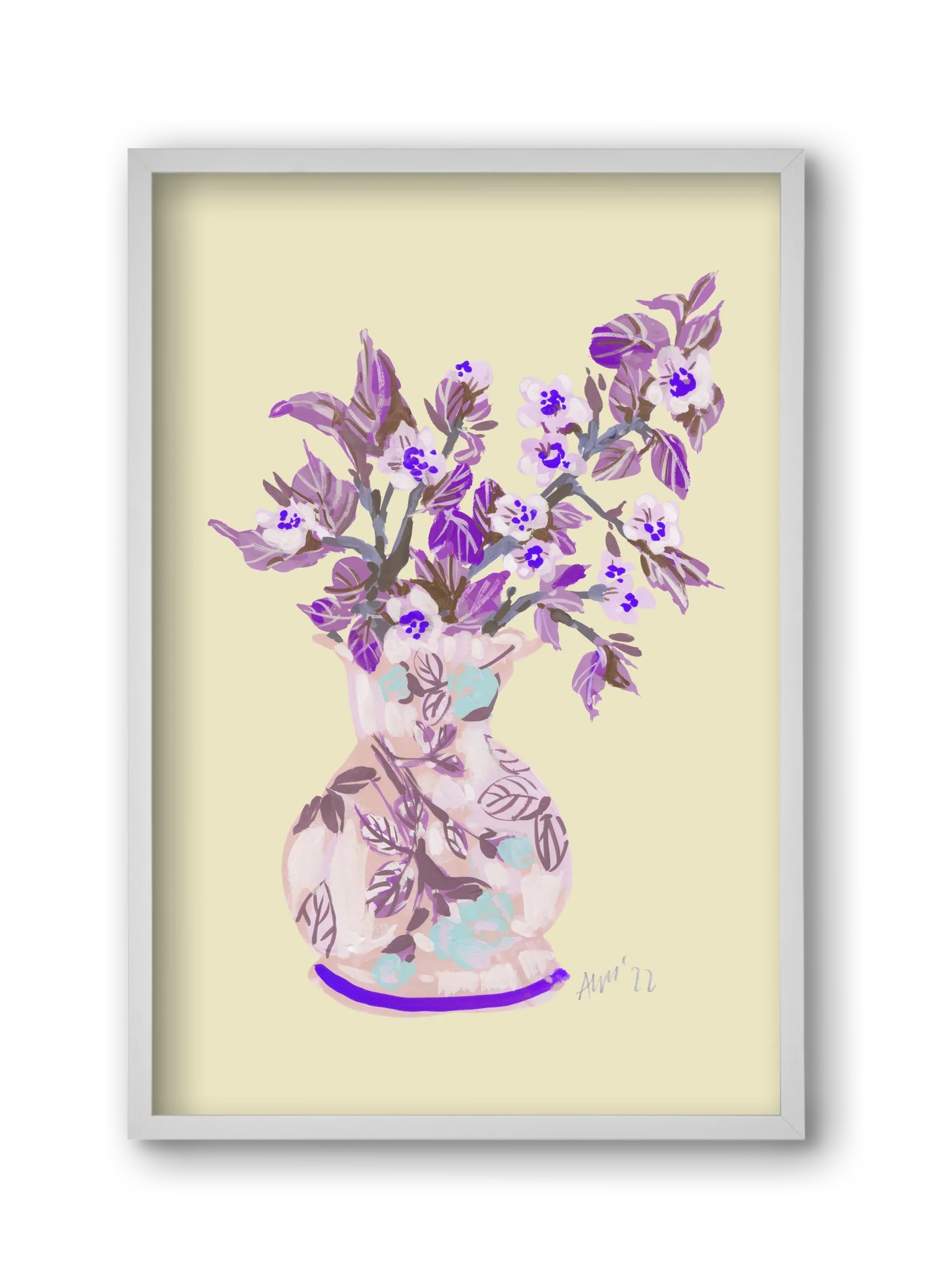 Apple Blossom In Vase- violet - artbridge